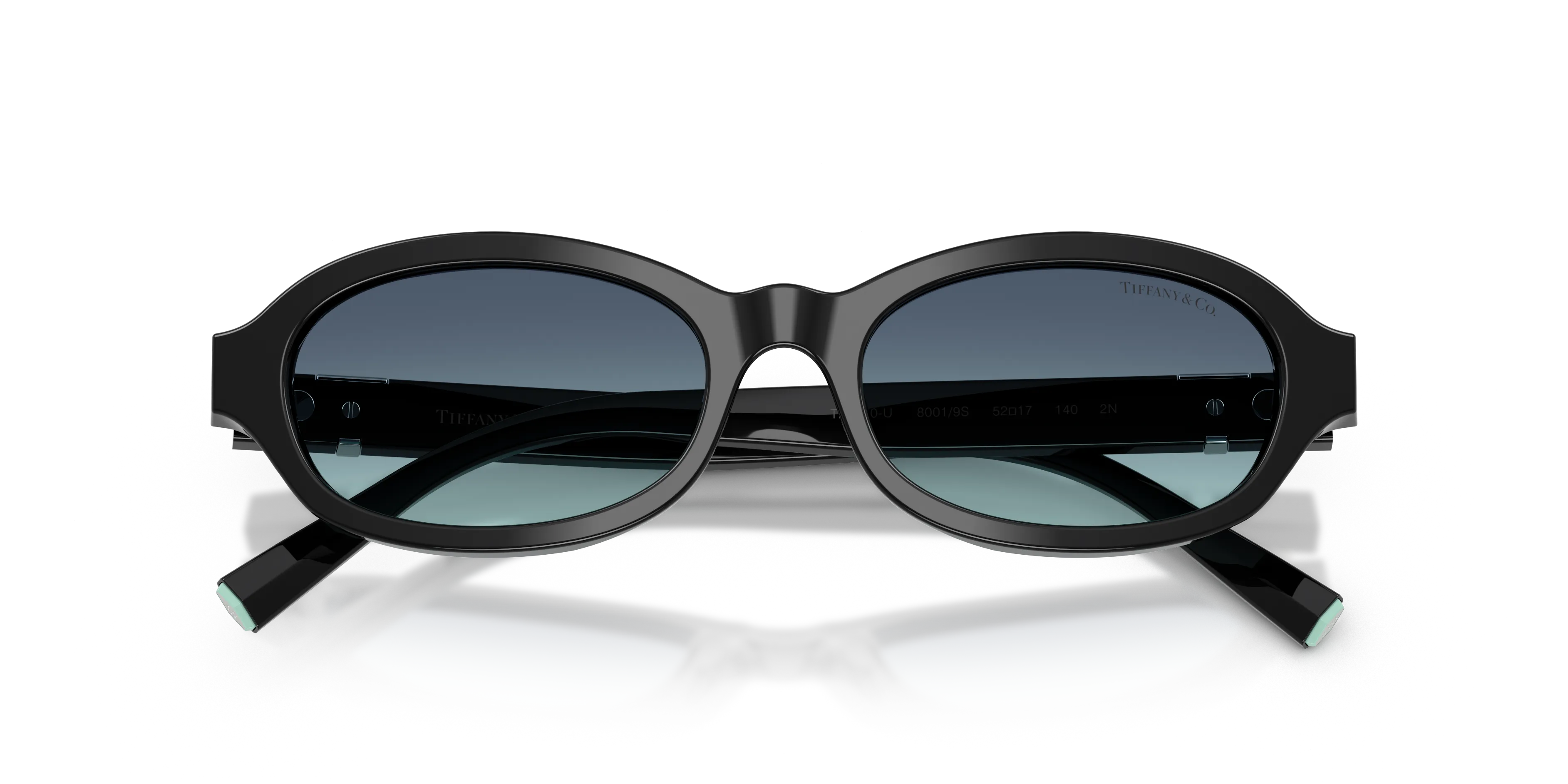 Tiffany TF4270U 80019S Occhiali da sole Acetato Nero Blu Rotonda Normale Sfumato - immagine 2