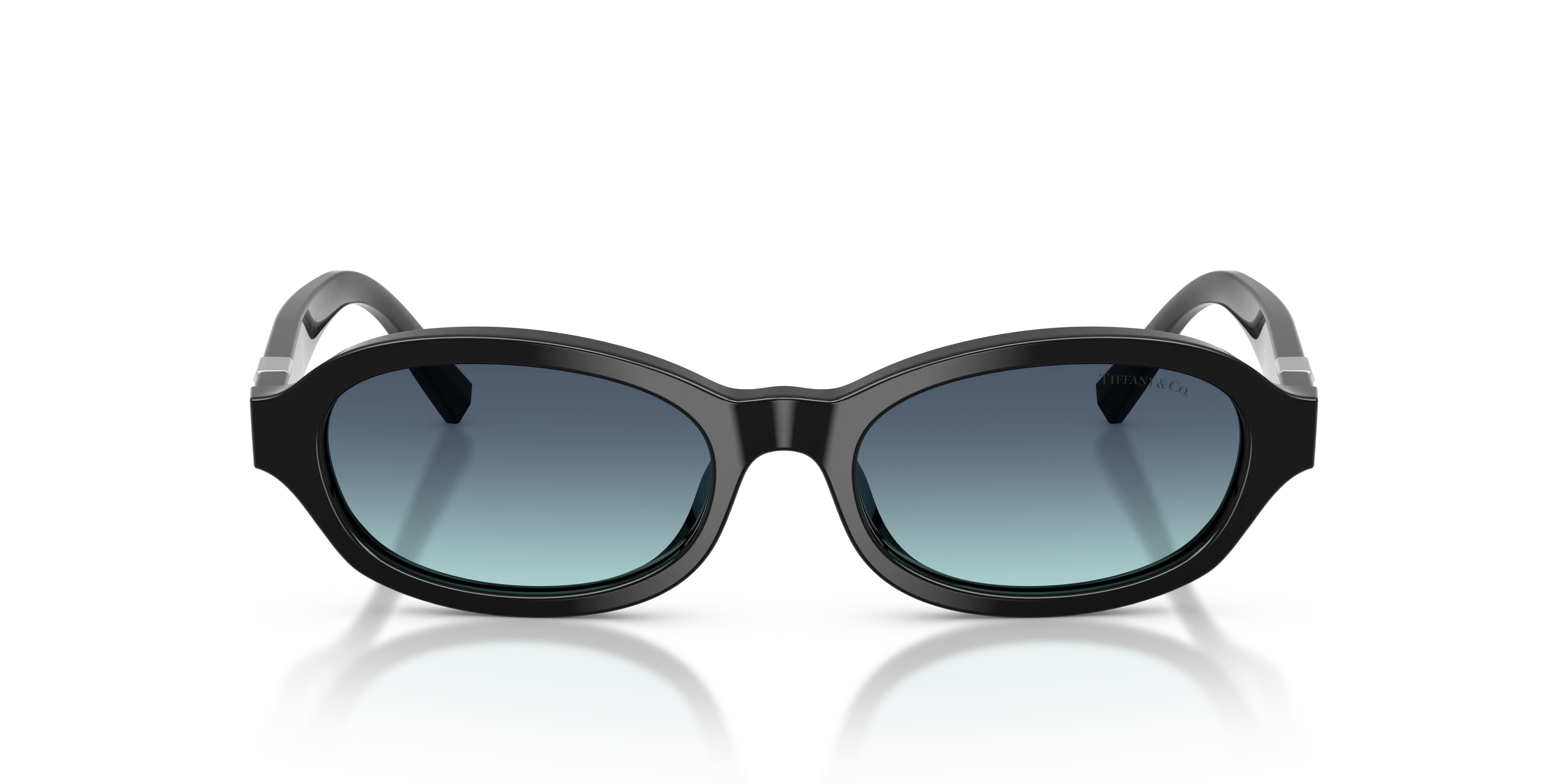 Tiffany TF4270U 80019S Occhiali da sole Acetato Nero Blu Rotonda Normale Sfumato - immagine 3