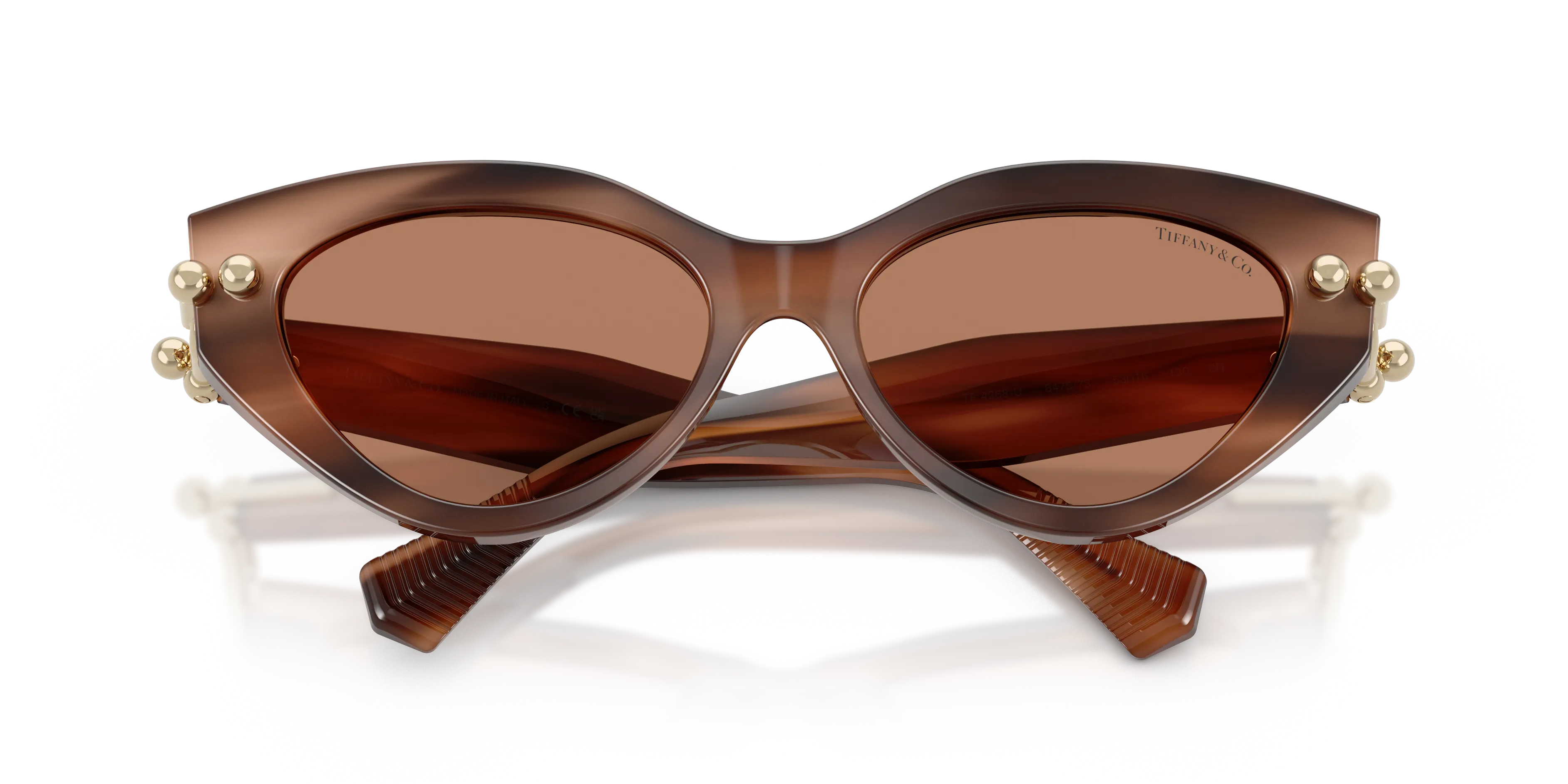 Tiffany TF4268U 847573 Occhiali da sole Acetato Tartaruga Marrone Cat Eye Normale - immagine 2