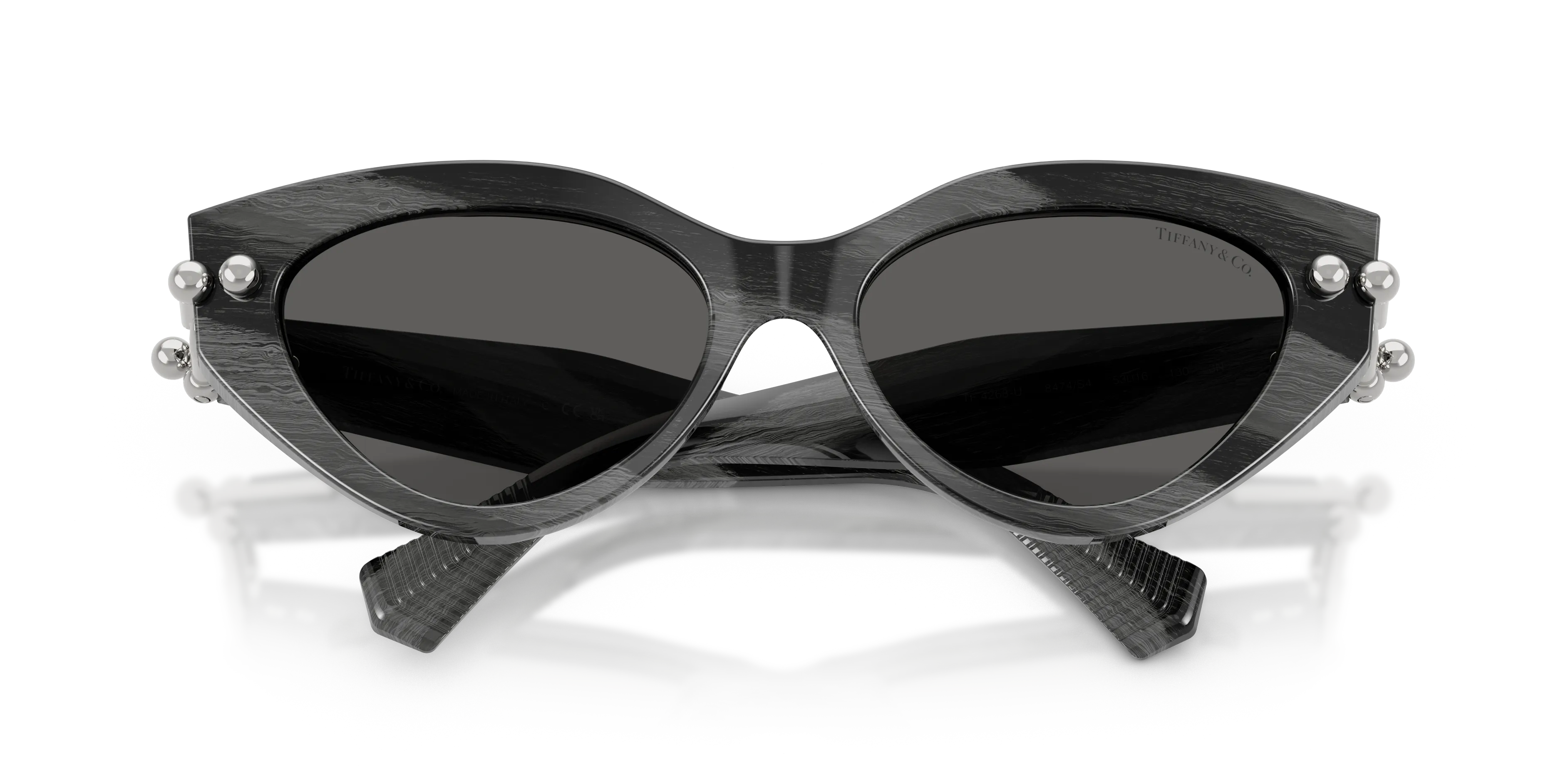 Tiffany TF4268U 8474S4 Occhiali da sole Acetato Nero Grigio Cat Eye Normale - immagine 2