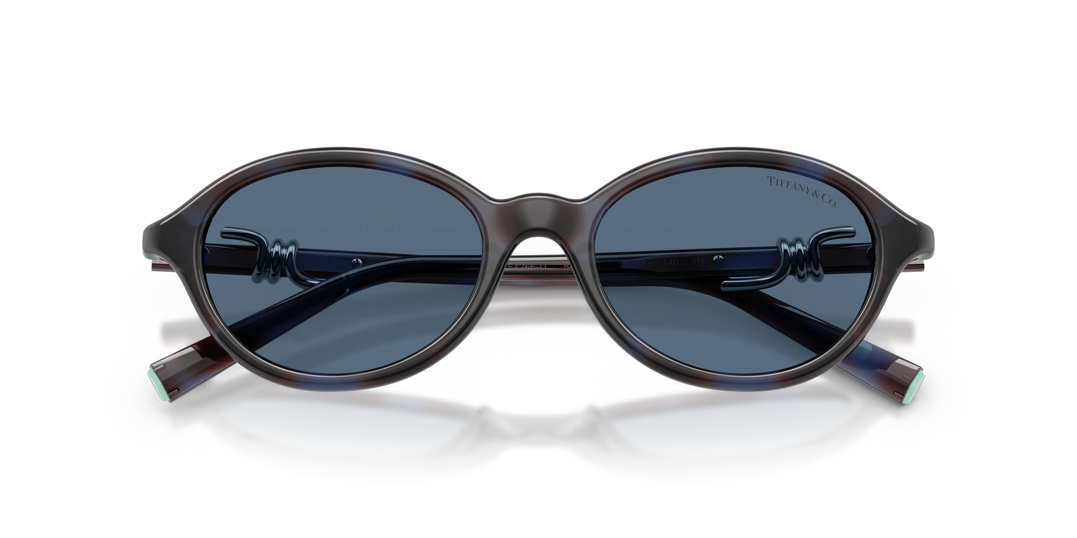 Tiffany TF4266U 847380 Occhiali da sole Iniettato Blu Blu Rotonda Normale - immagine 2