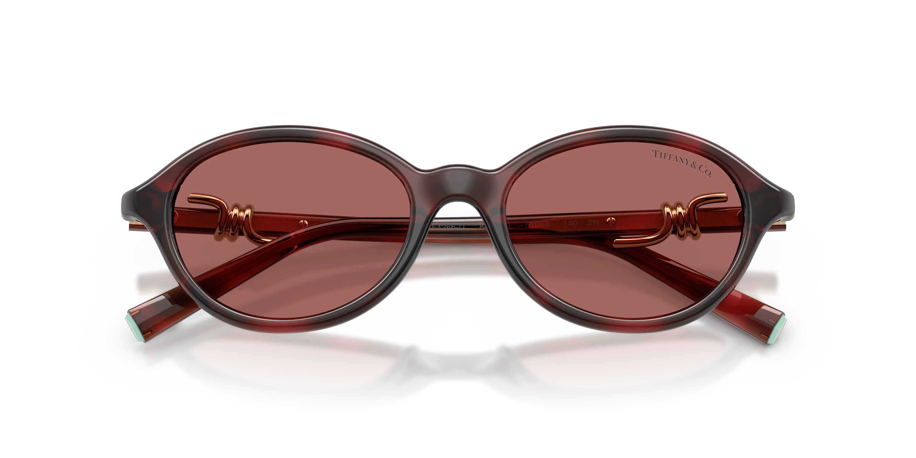 Tiffany TF4266U 847269 Occhiali da sole Iniettato Tartaruga Viola Rotonda Normale - immagine 2