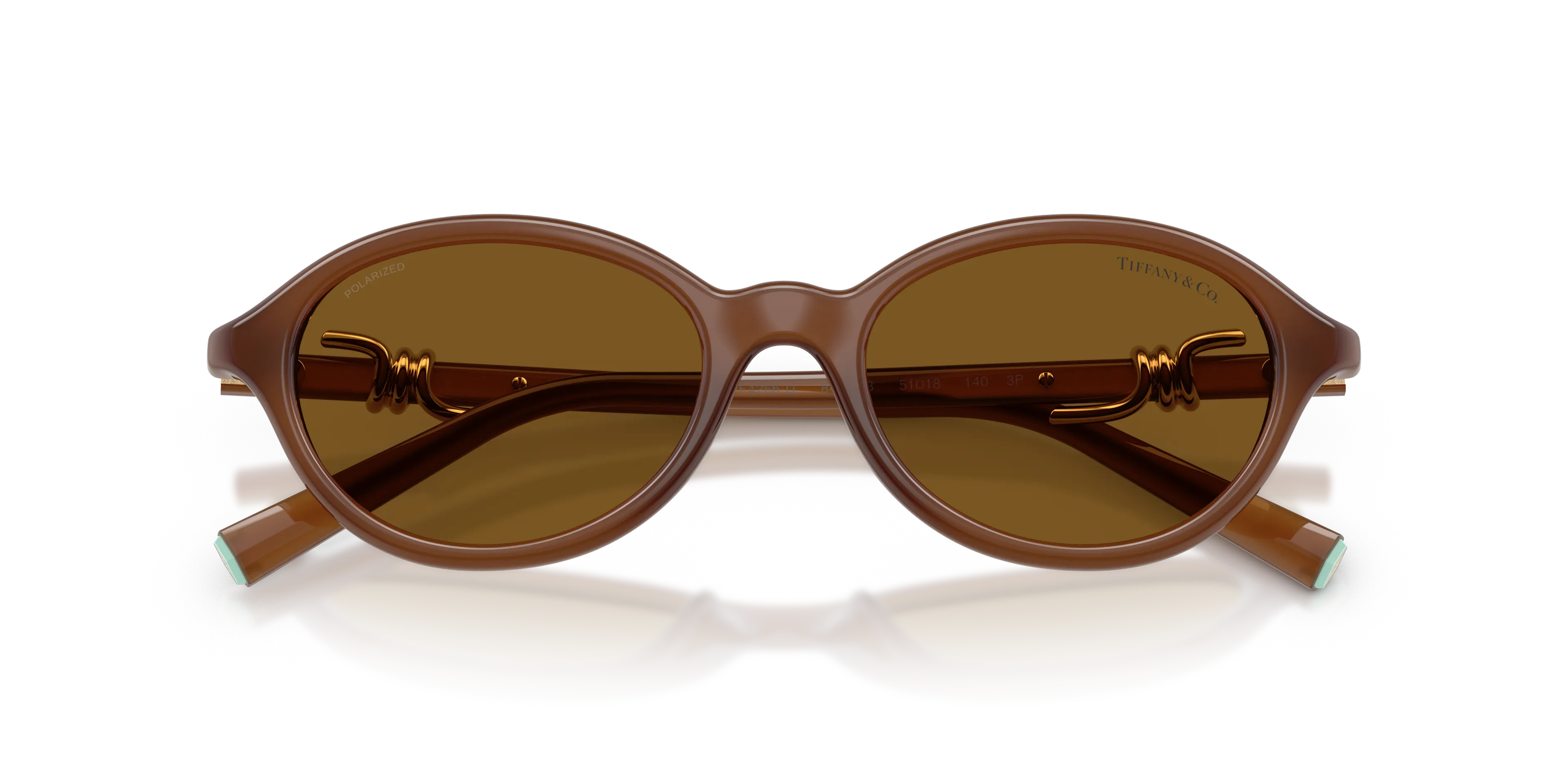 Tiffany TF4266U 847183 Occhiali da sole Iniettato Giallo Marrone Rotonda Polarizzata - immagine 2