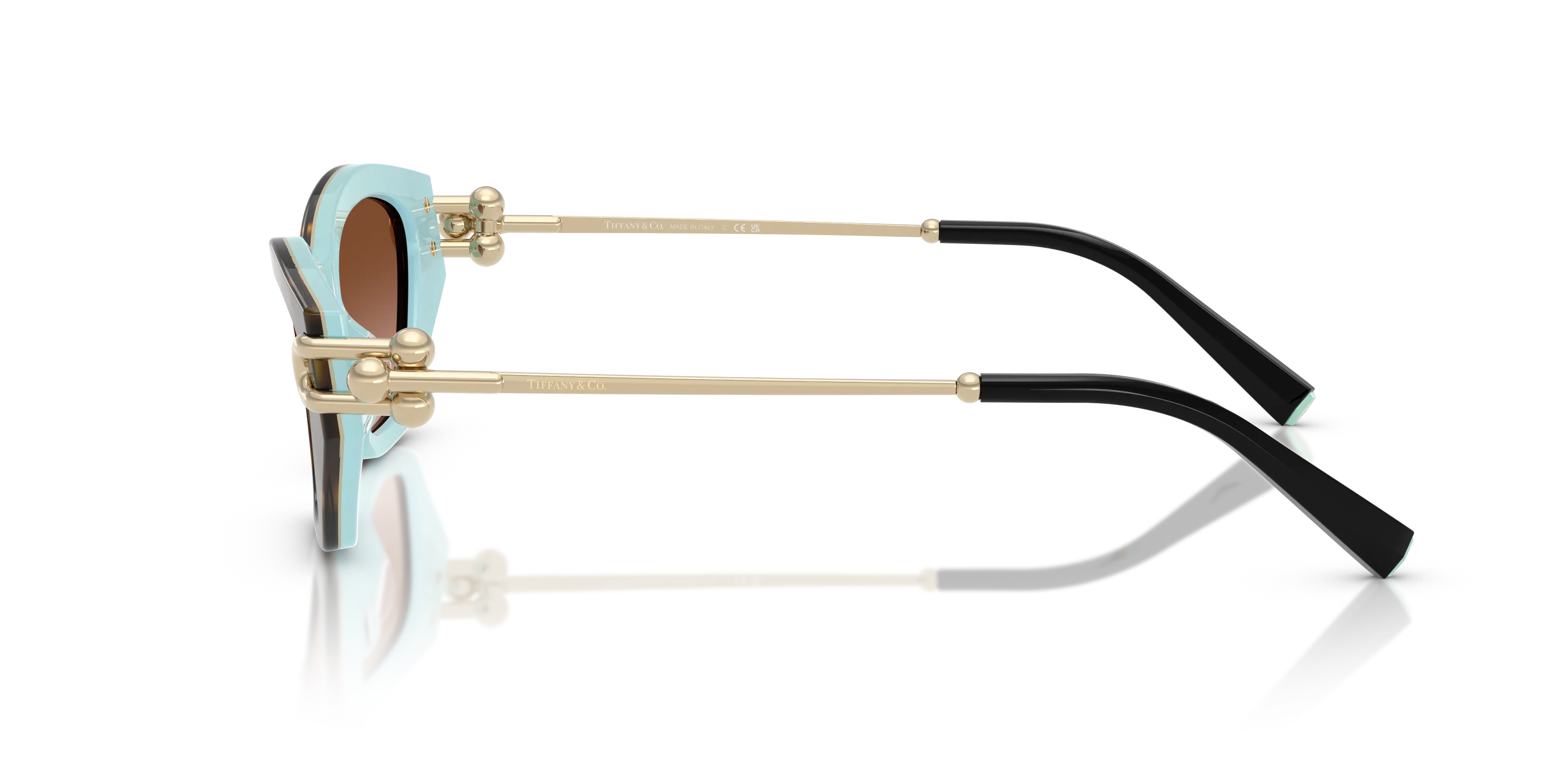Tiffany TF4231U 81343B Occhiali da sole Acetato Marrone Marrone Cat Eye Normale Sfumato - immagine 4