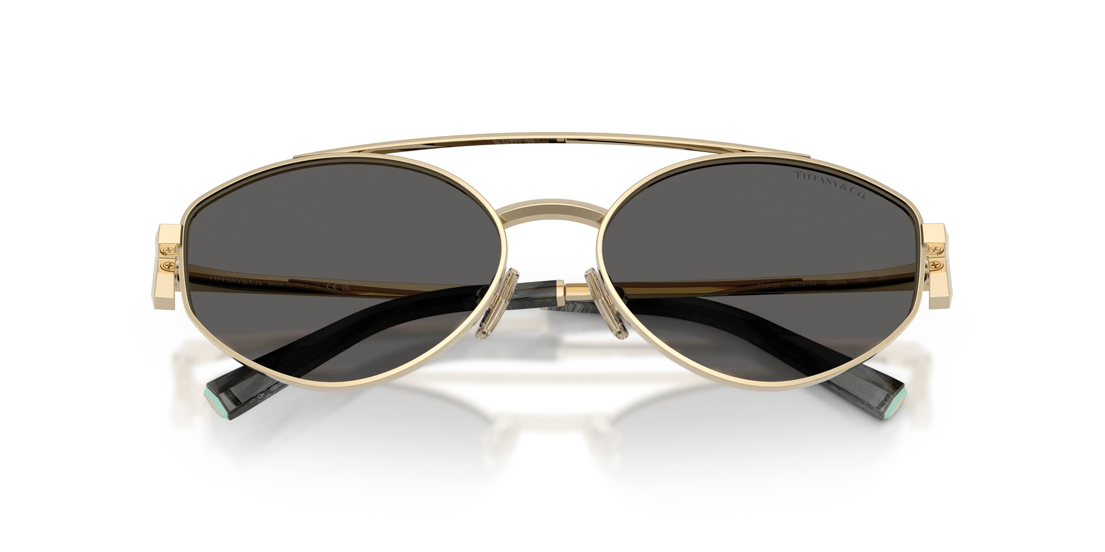 Tiffany TF3125 6216S4 Occhiali da sole Metallo Oro Grigio Rotonda Normale - immagine 2