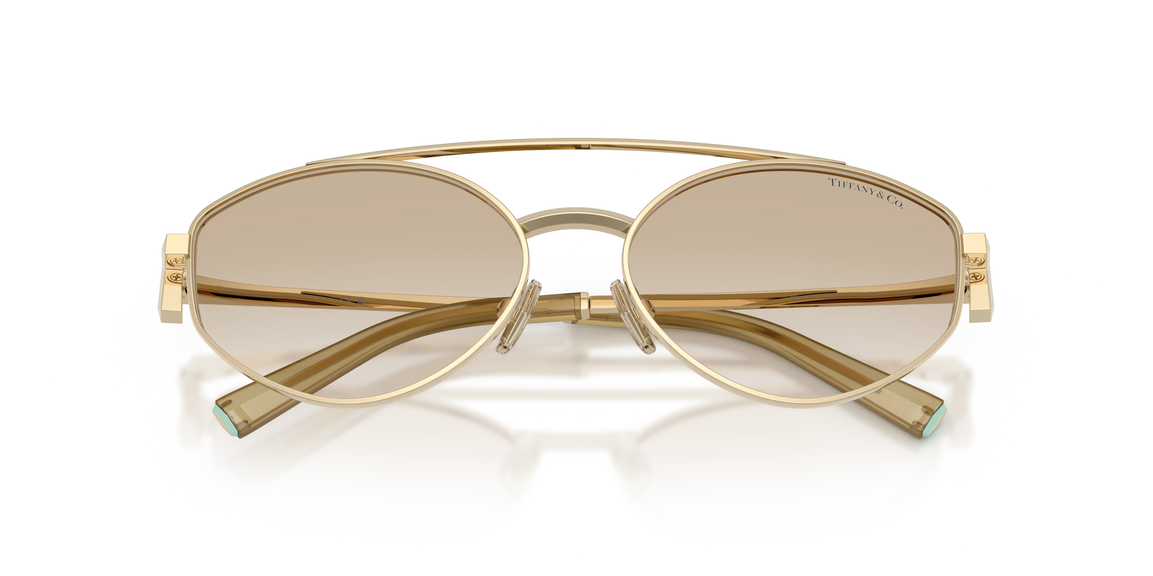 Tiffany TF3125 602111 Occhiali da sole Metallo Oro Grigio Rotonda Normale Sfumato - immagine 2