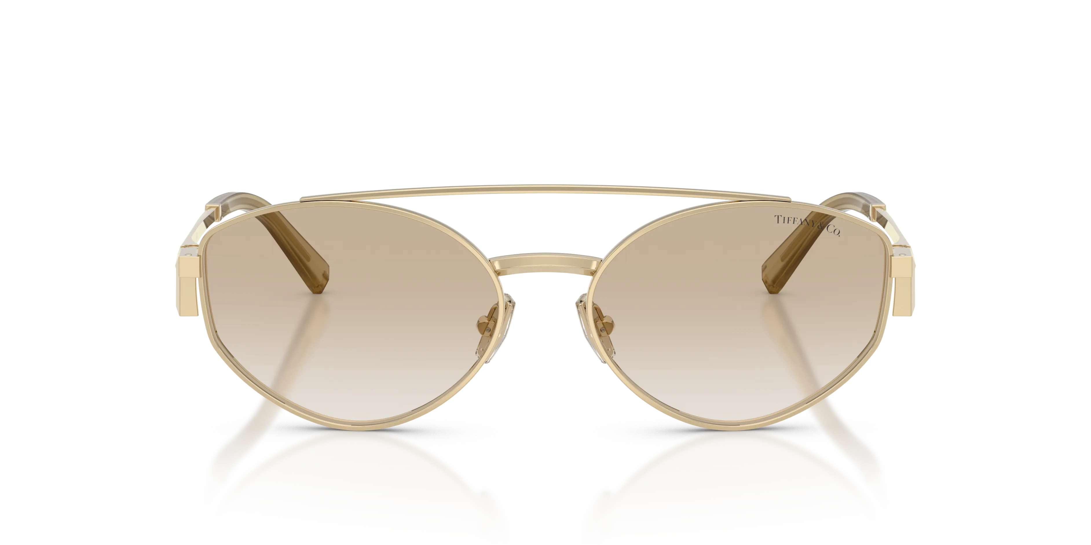 Tiffany TF3125 602111 Occhiali da sole Metallo Oro Grigio Rotonda Normale Sfumato - immagine 3