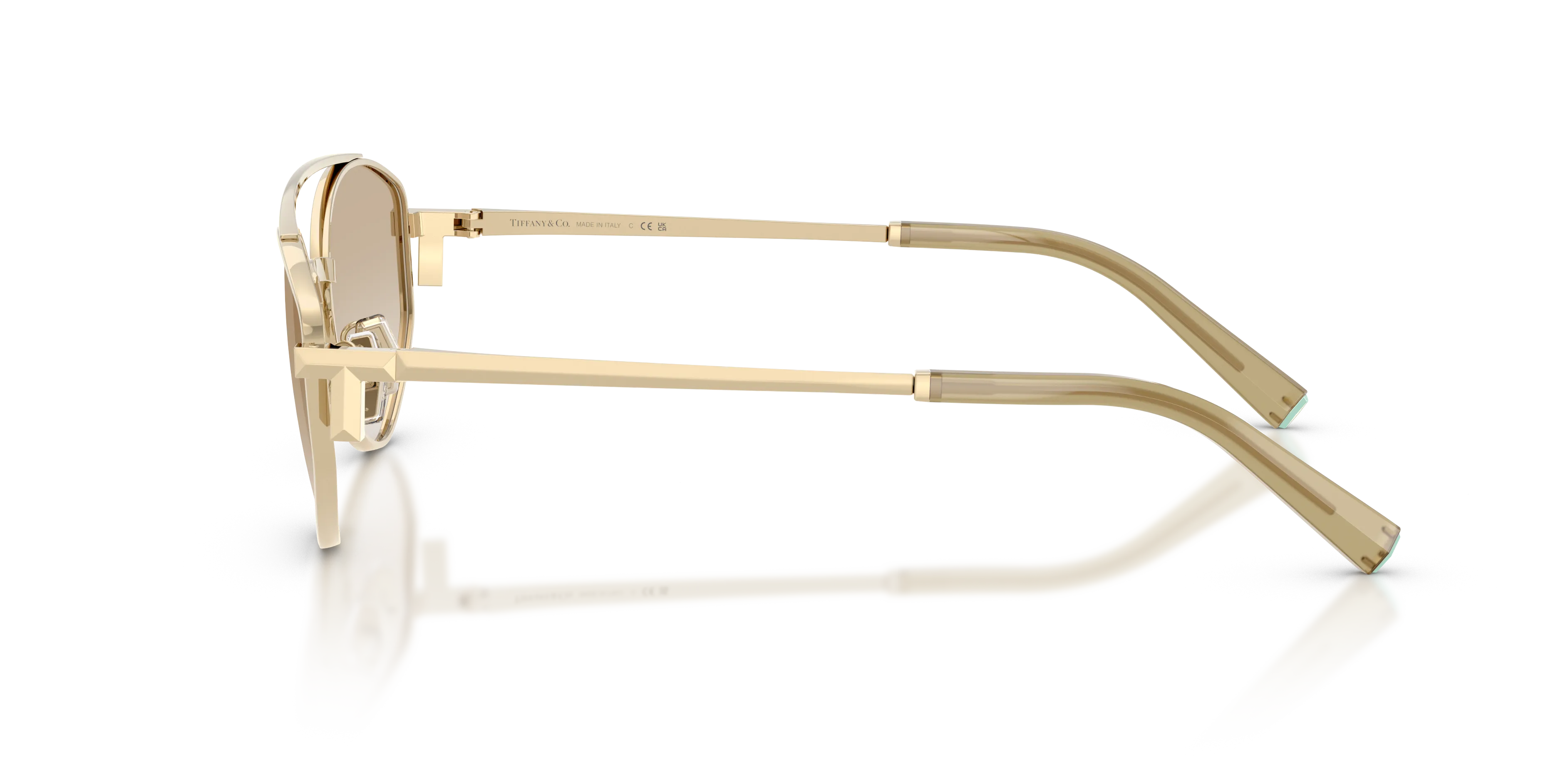 Tiffany TF3125 602111 Occhiali da sole Metallo Oro Grigio Rotonda Normale Sfumato - immagine 4