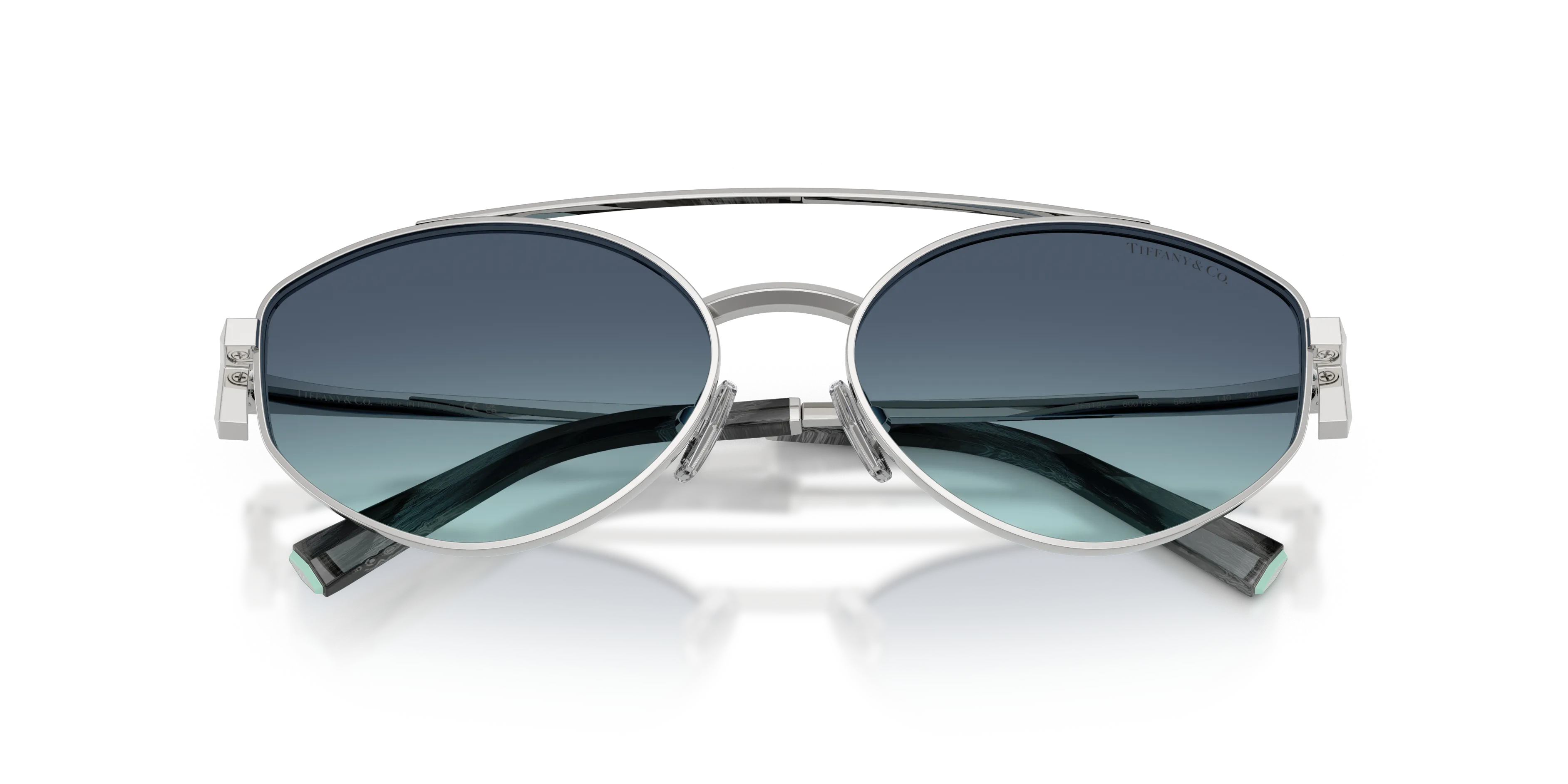 Tiffany TF3125 60019S Occhiali da sole Metallo Argento Blu Rotonda Normale Sfumato - immagine 2
