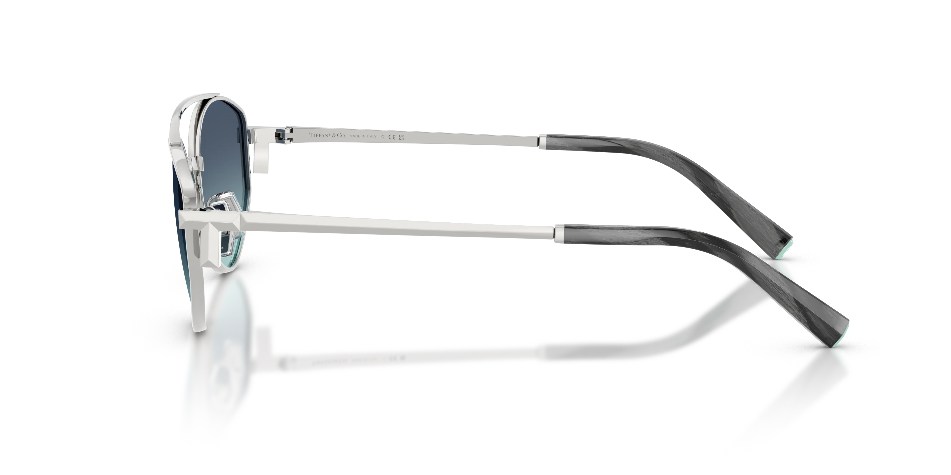 Tiffany TF3125 60019S Occhiali da sole Metallo Argento Blu Rotonda Normale Sfumato - immagine 4