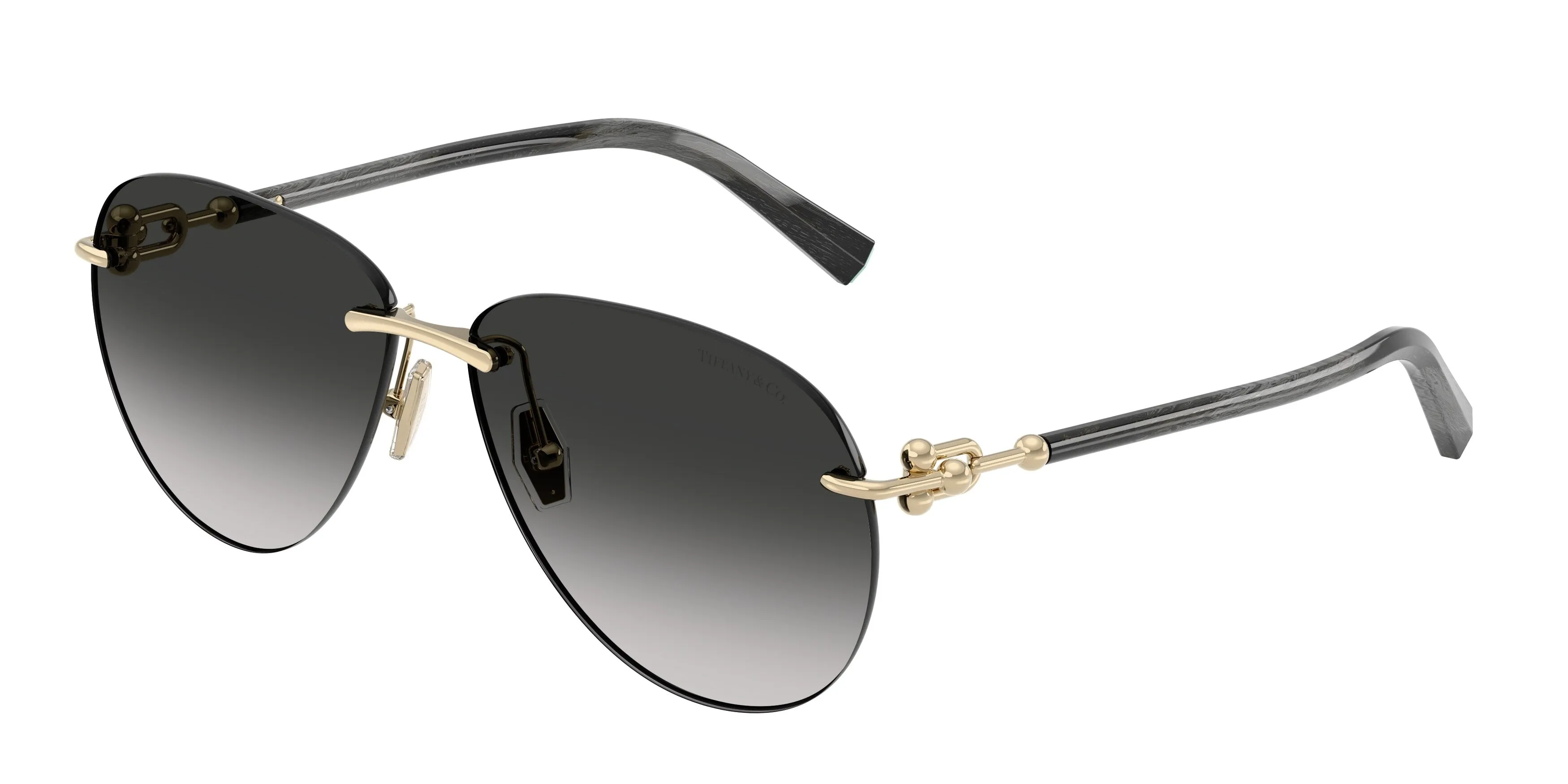 Tiffany TF3124 62413C Occhiali da sole Metallo Oro Grigio Pilot Normale Sfumato - immagine 1