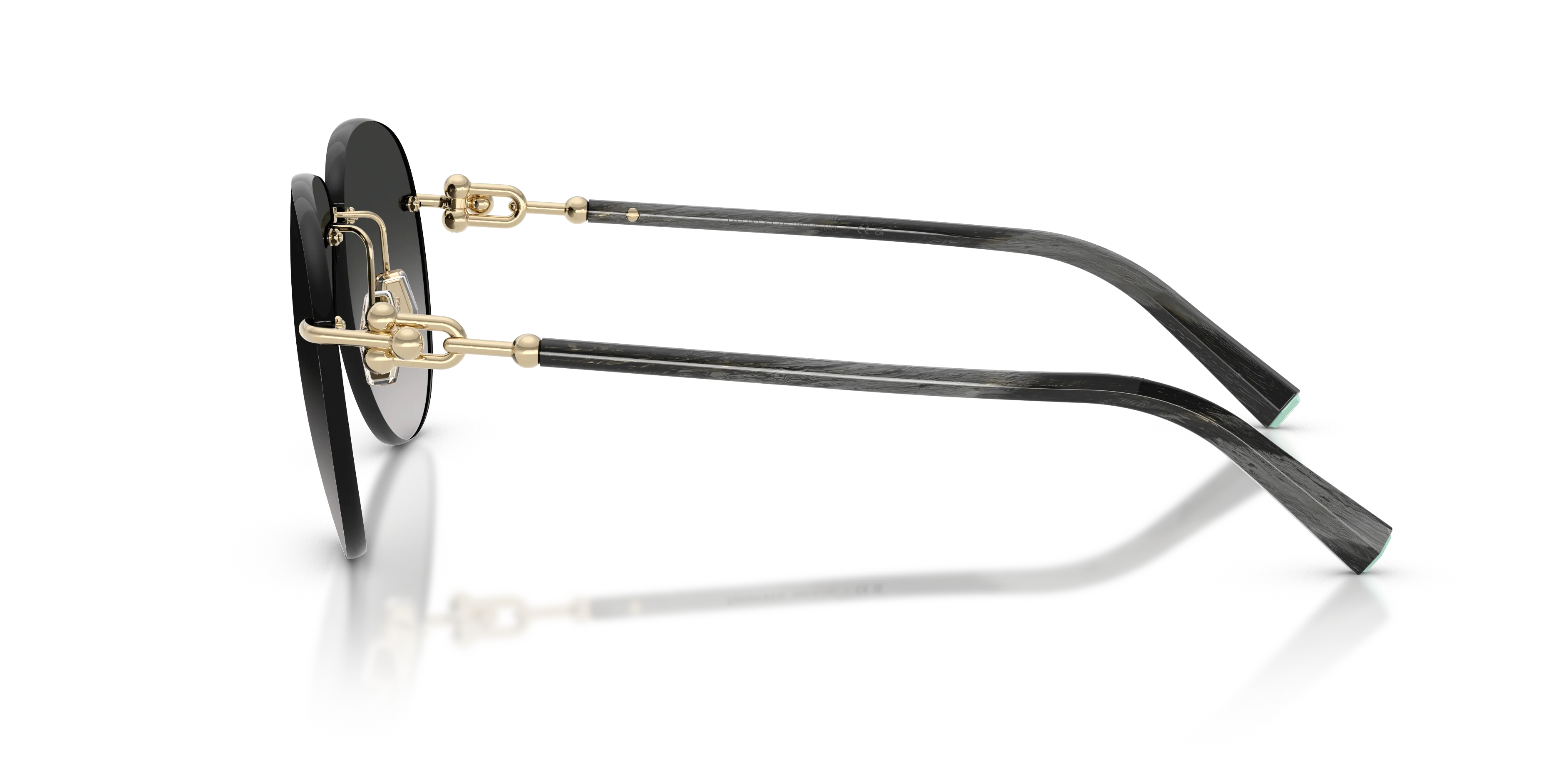 Tiffany TF3124 62413C Occhiali da sole Metallo Oro Grigio Pilot Normale Sfumato - immagine 4