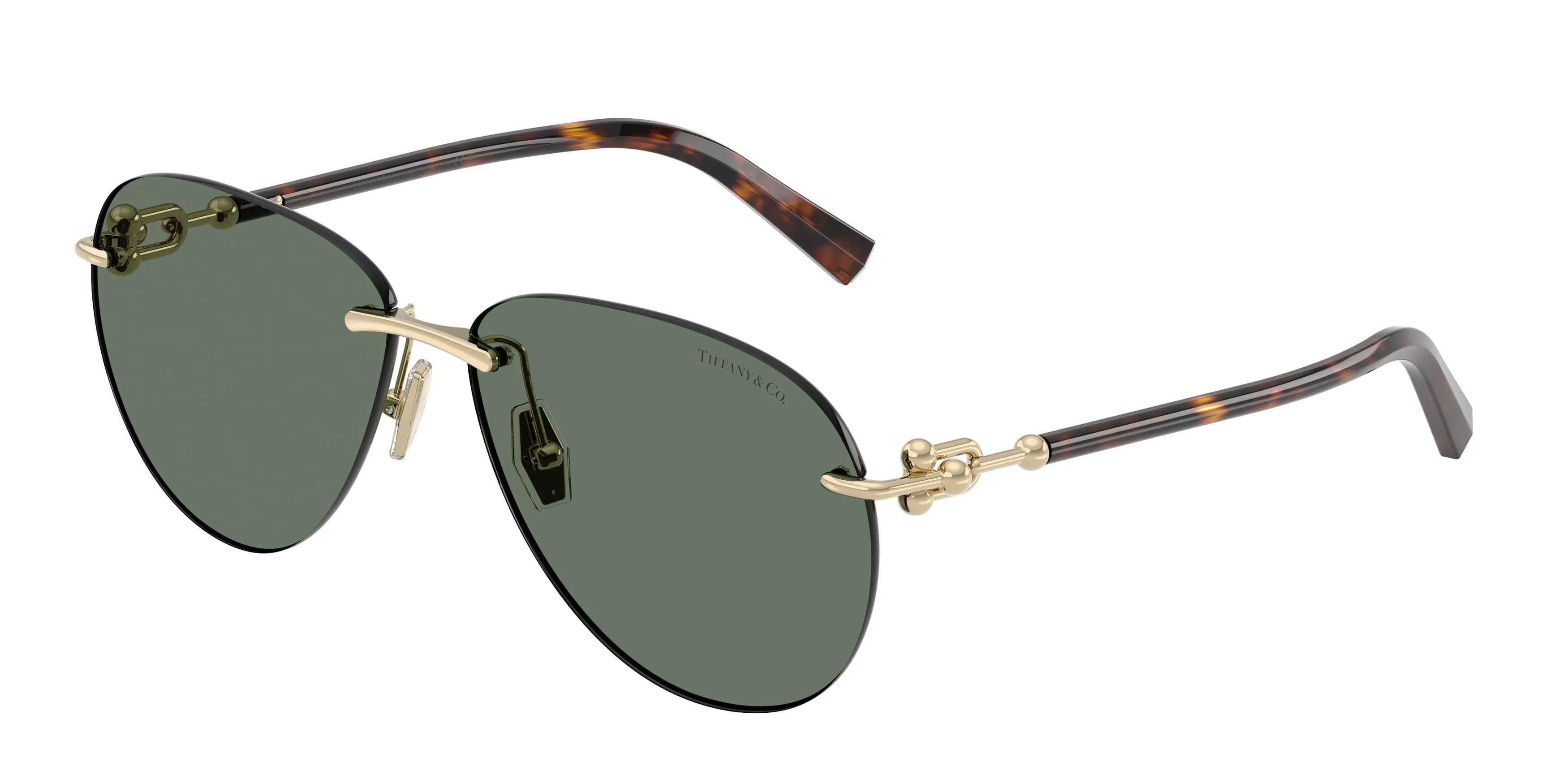 Tiffany TF3124 60213H Occhiali da sole Metallo Oro Verde Pilot Normale - immagine 1
