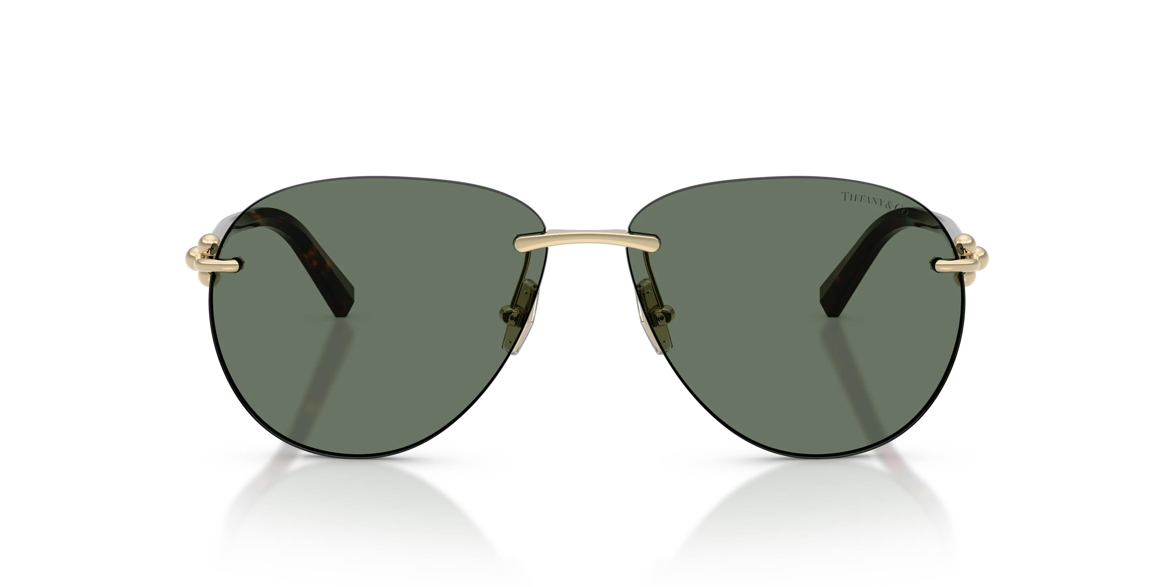 Tiffany TF3124 60213H Occhiali da sole Metallo Oro Verde Pilot Normale - immagine 3