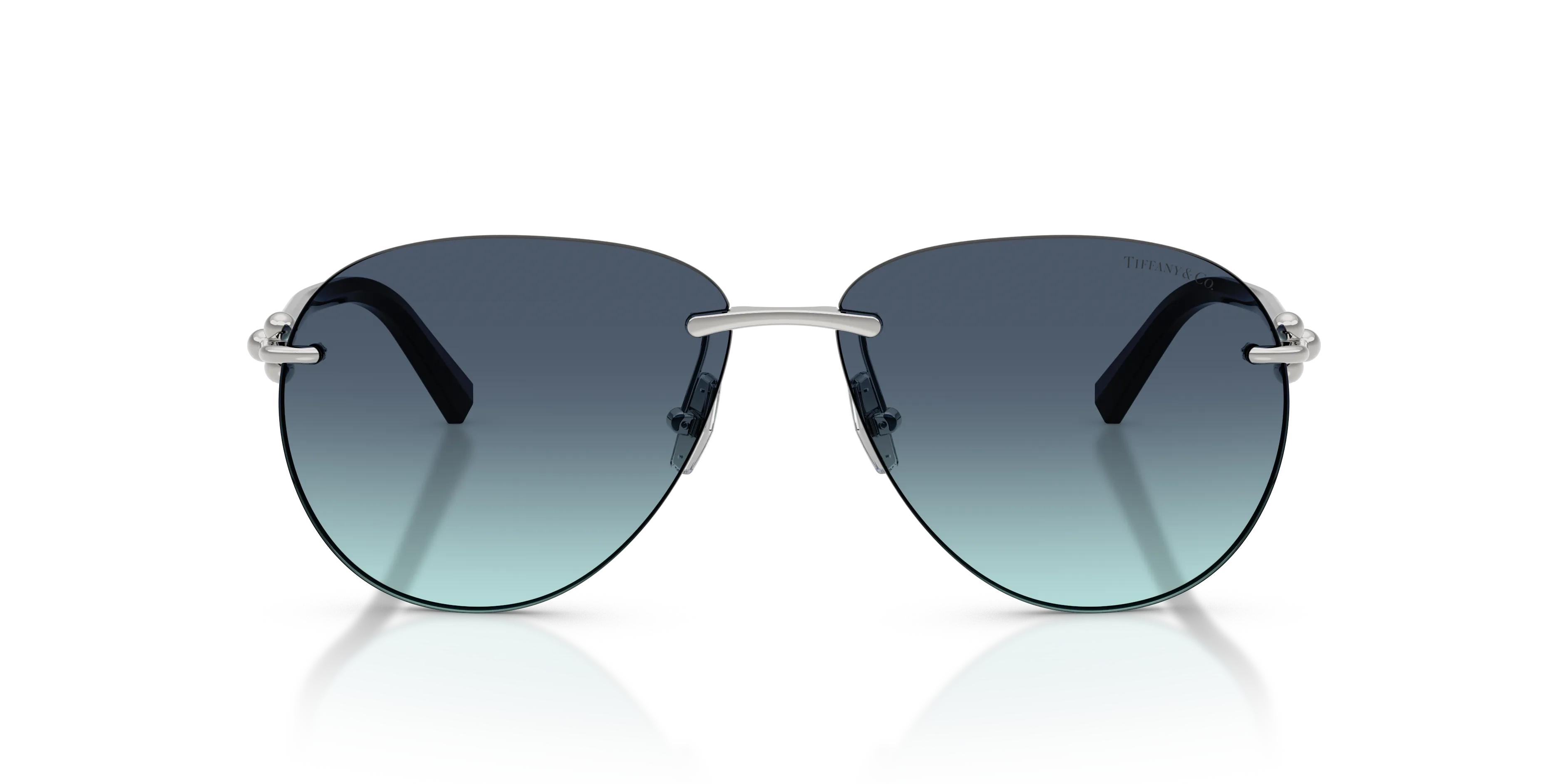 Tiffany TF3124 60019S Occhiali da sole Metallo Argento Blu Pilot Normale Sfumato - immagine 3