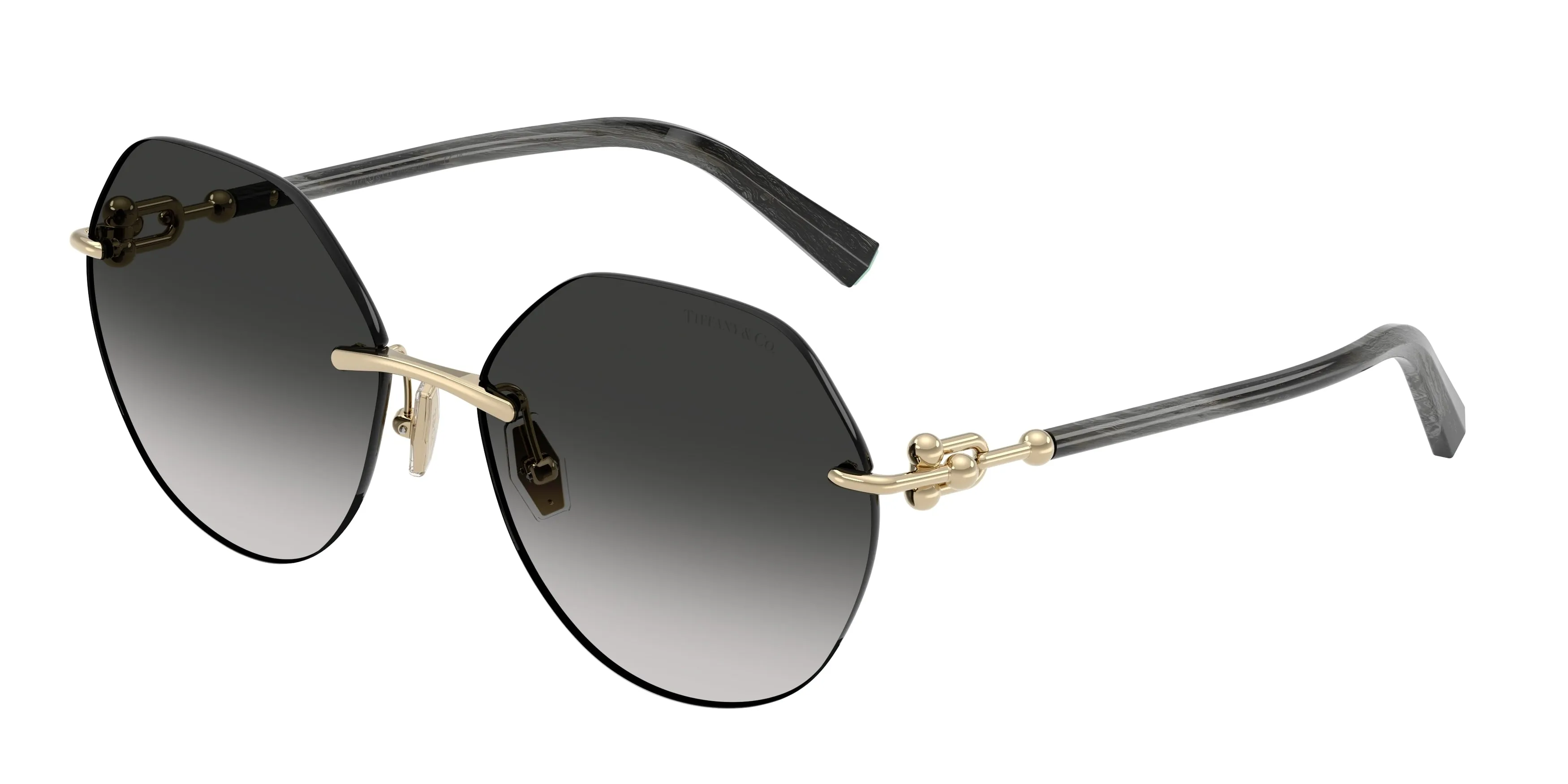 Tiffany TF3123 62413C Occhiali da sole Metallo Oro Grigio Geometrica Normale Sfumato - immagine 1