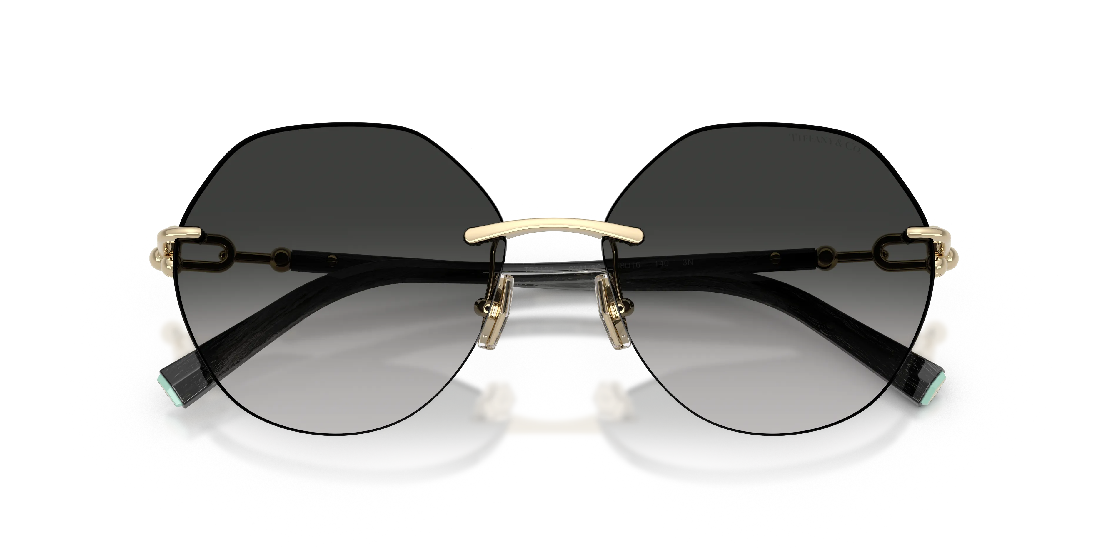 Tiffany TF3123 62413C Occhiali da sole Metallo Oro Grigio Geometrica Normale Sfumato - immagine 2