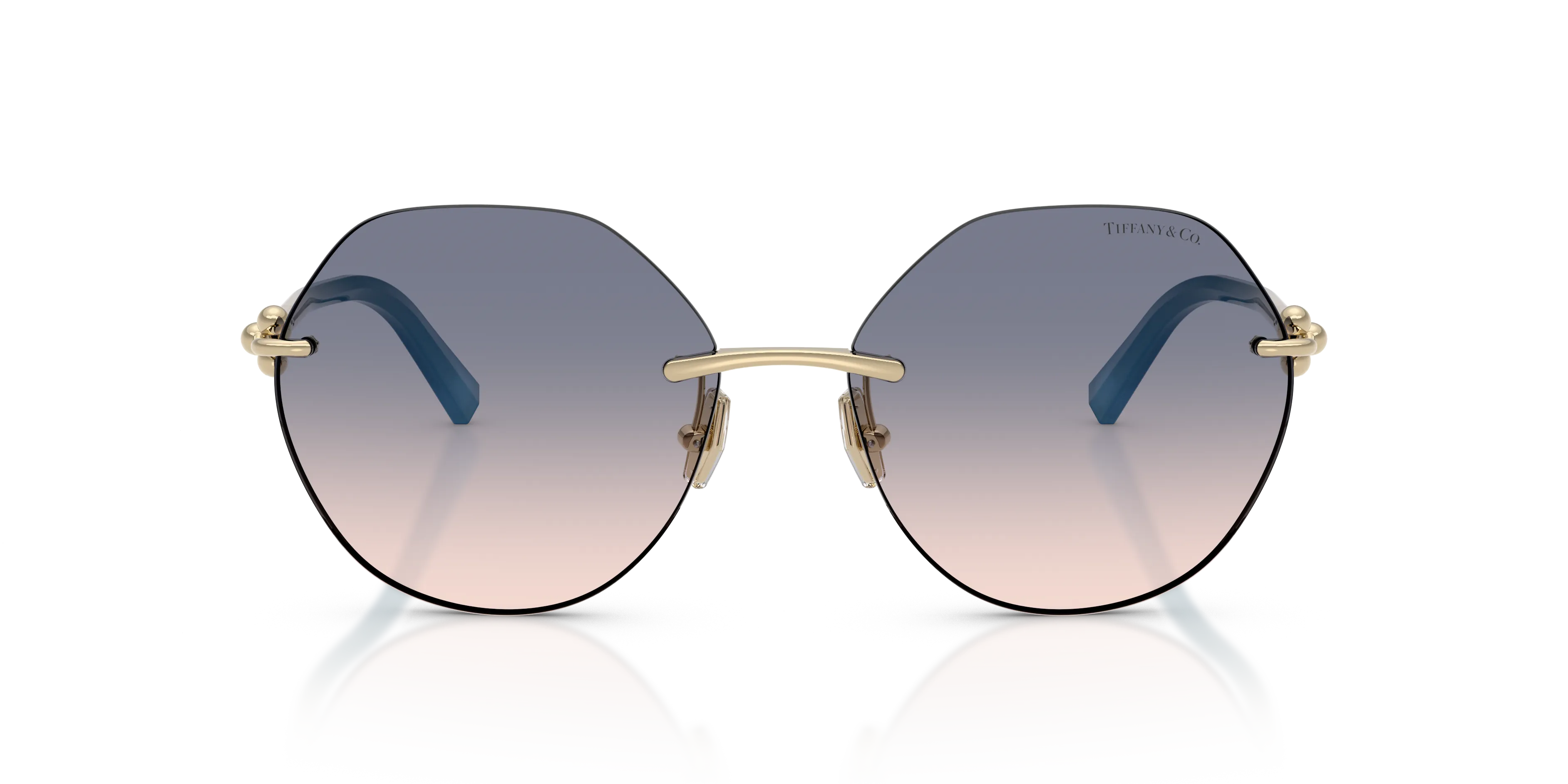 Tiffany TF3123 619116 Occhiali da sole Metallo Oro Marrone Geometrica Normale Sfumato - immagine 3