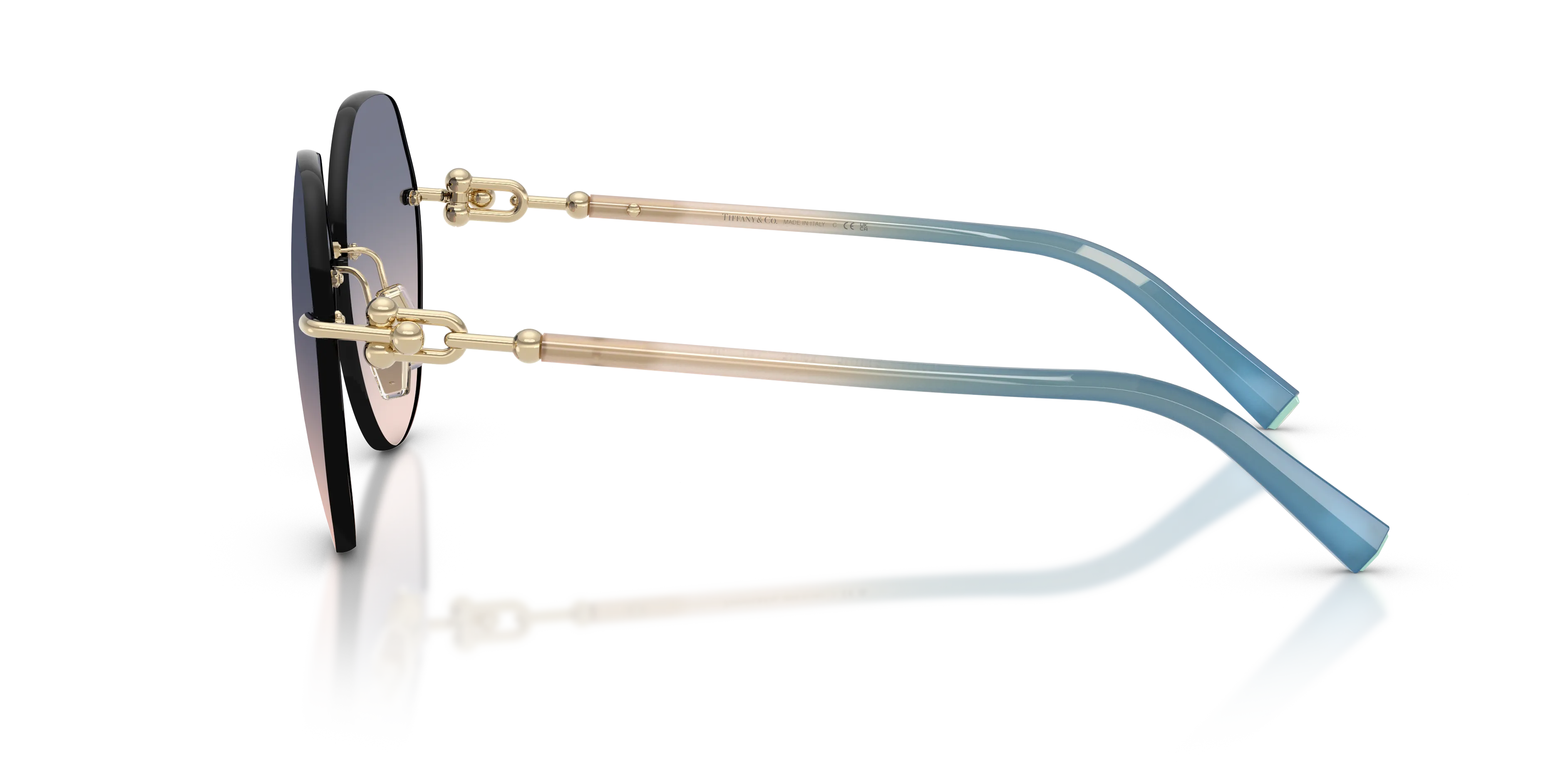 Tiffany TF3123 619116 Occhiali da sole Metallo Oro Marrone Geometrica Normale Sfumato - immagine 4