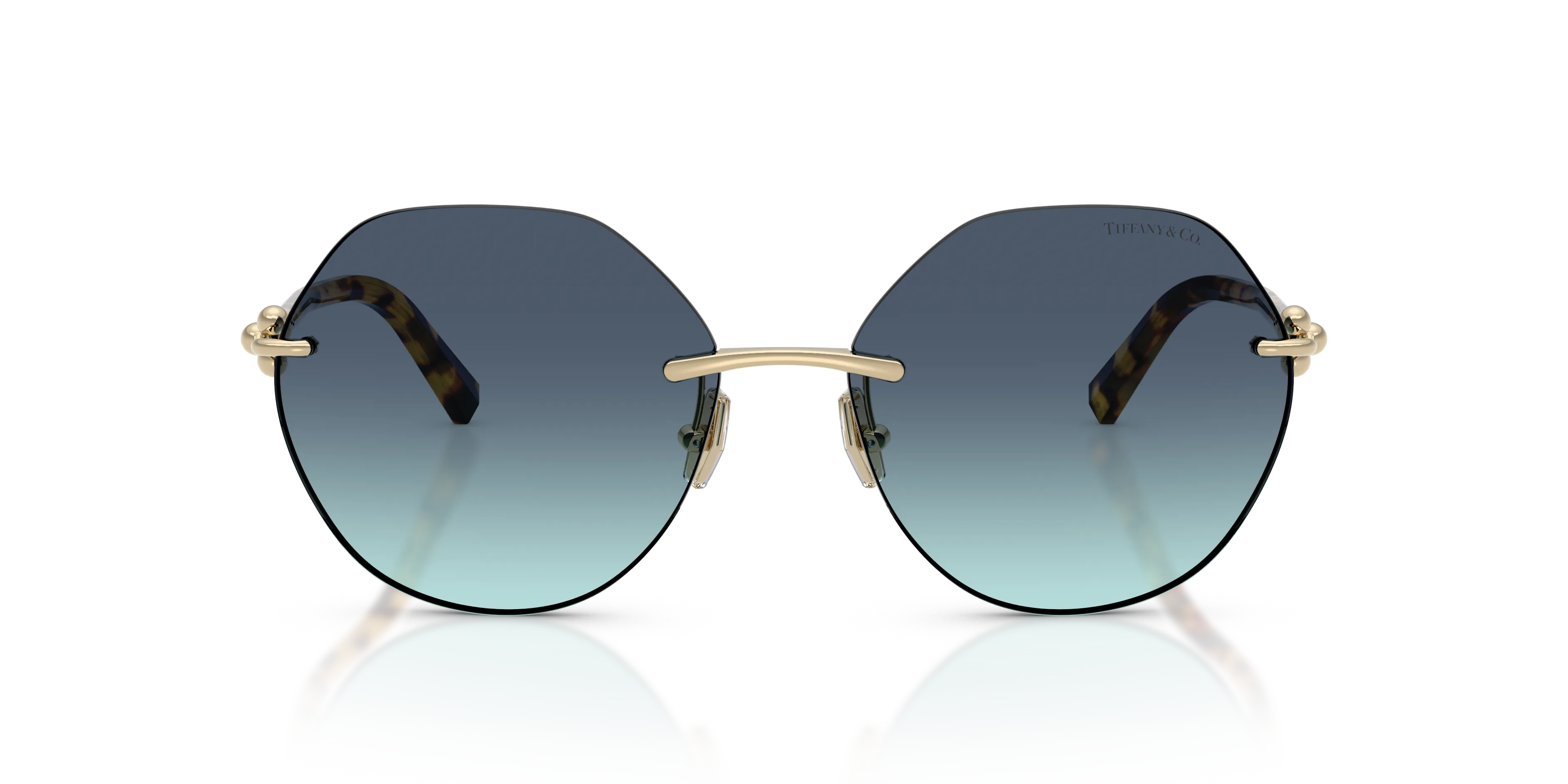 Tiffany TF3123 60219S Occhiali da sole Metallo Oro Blu Geometrica Normale Sfumato - immagine 3