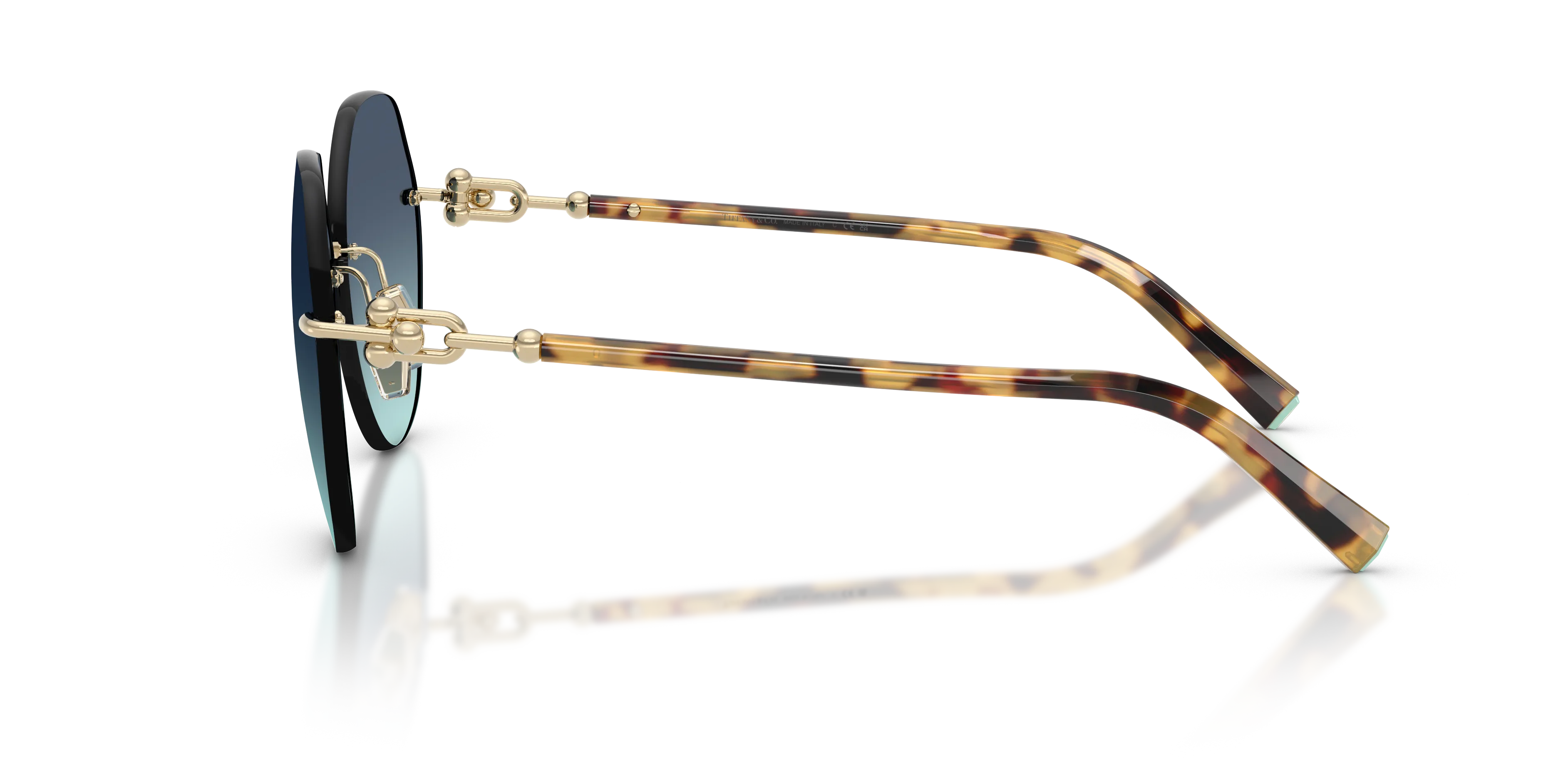 Tiffany TF3123 60219S Occhiali da sole Metallo Oro Blu Geometrica Normale Sfumato - immagine 4