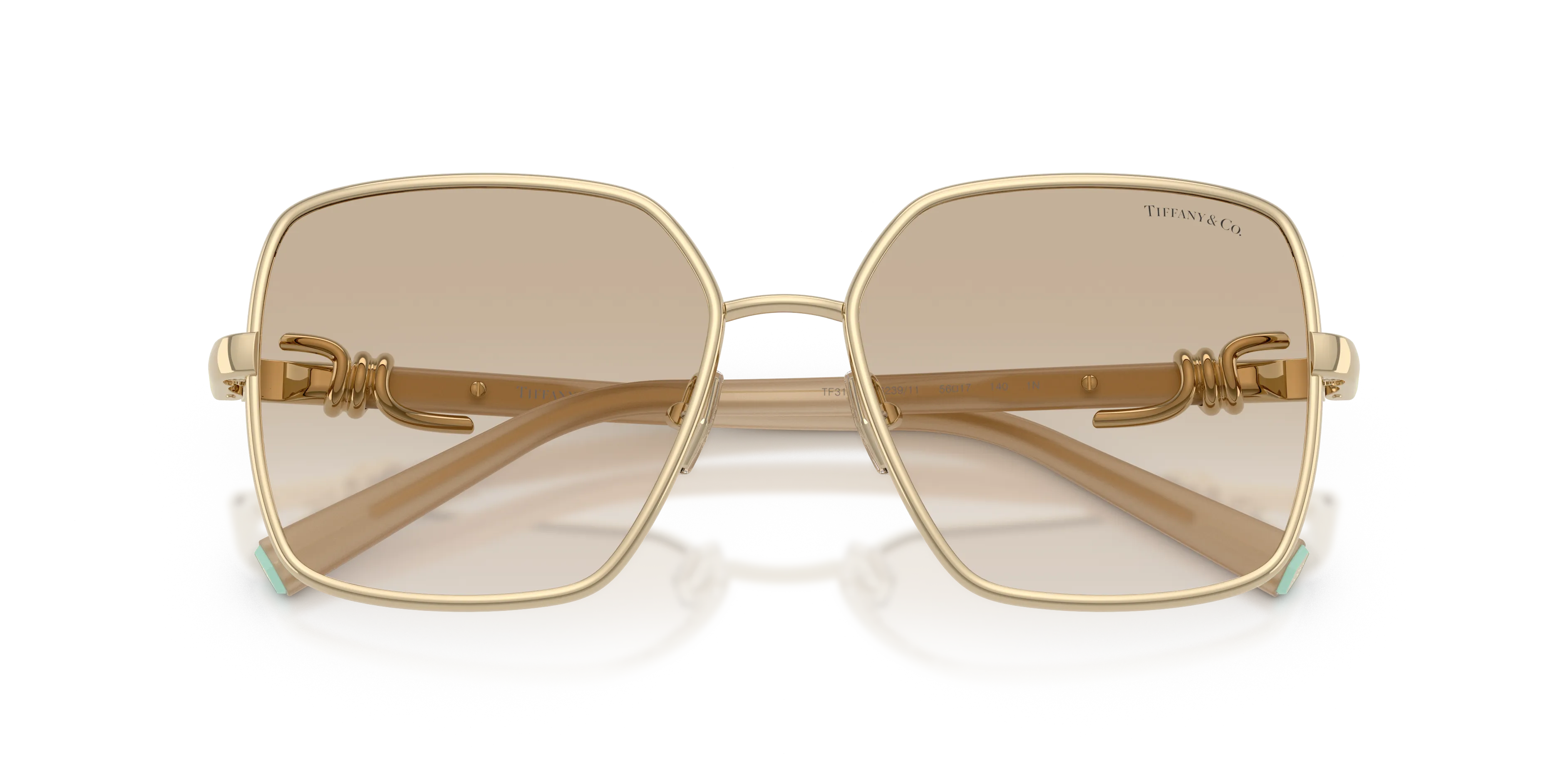 Tiffany TF3122 623911 Occhiali da sole Metallo Oro Grigio Squadrata Normale Sfumato - immagine 2