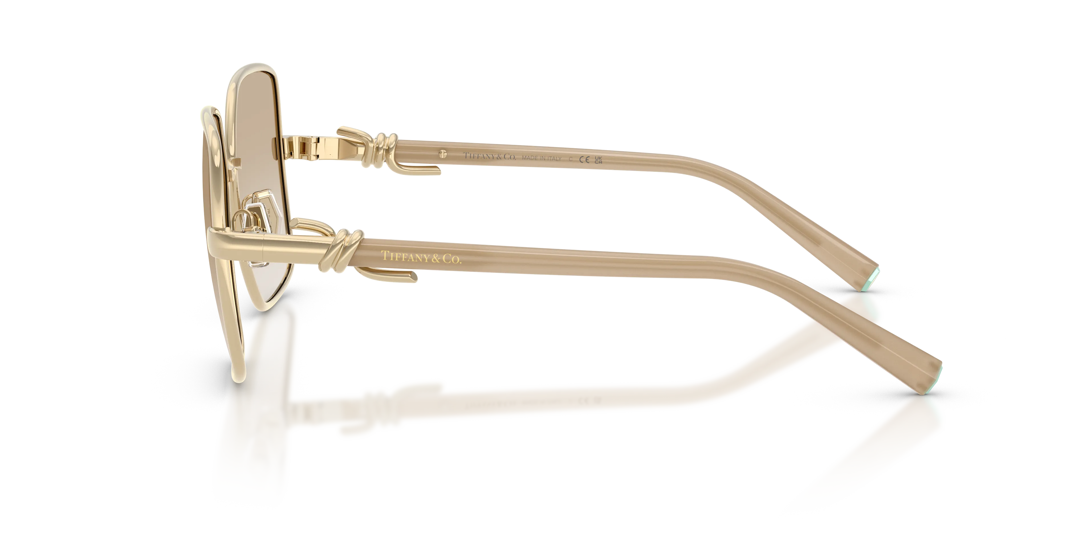 Tiffany TF3122 623911 Occhiali da sole Metallo Oro Grigio Squadrata Normale Sfumato - immagine 4
