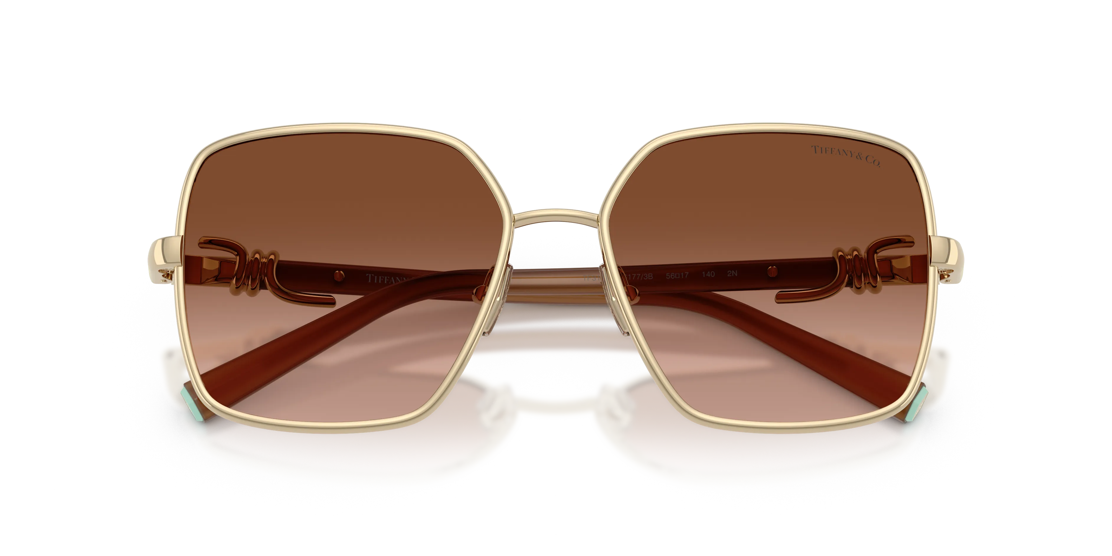 Tiffany TF3122 61773B Occhiali da sole Metallo Oro Marrone Squadrata Normale Sfumato - immagine 2