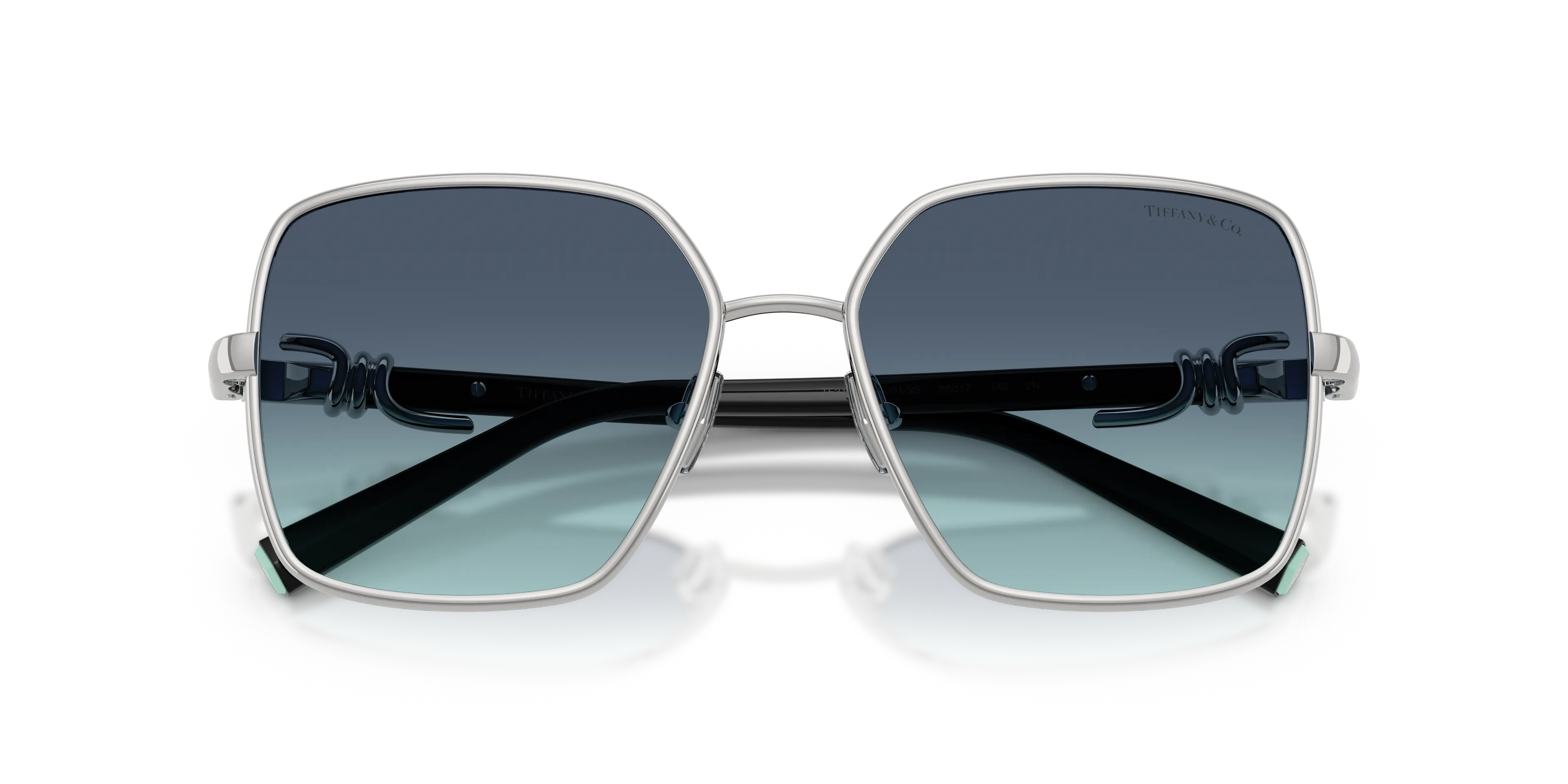 Tiffany TF3122 60019S Occhiali da sole Metallo Argento Blu Squadrata Normale Sfumato - immagine 2