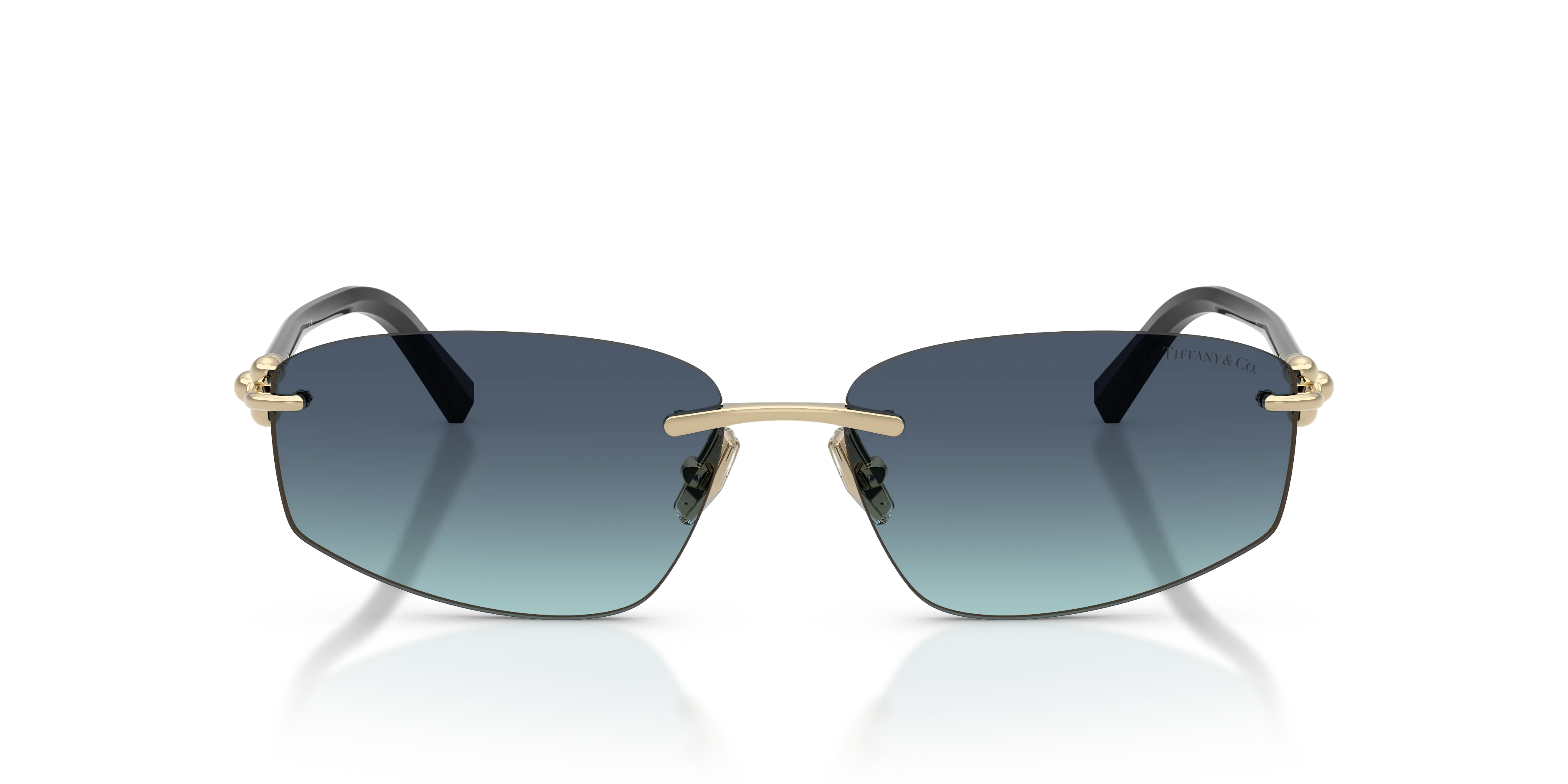 Tiffany TF3114 62029S Occhiali da sole Metallo Oro Blu Geometrica Normale Sfumato - immagine 3