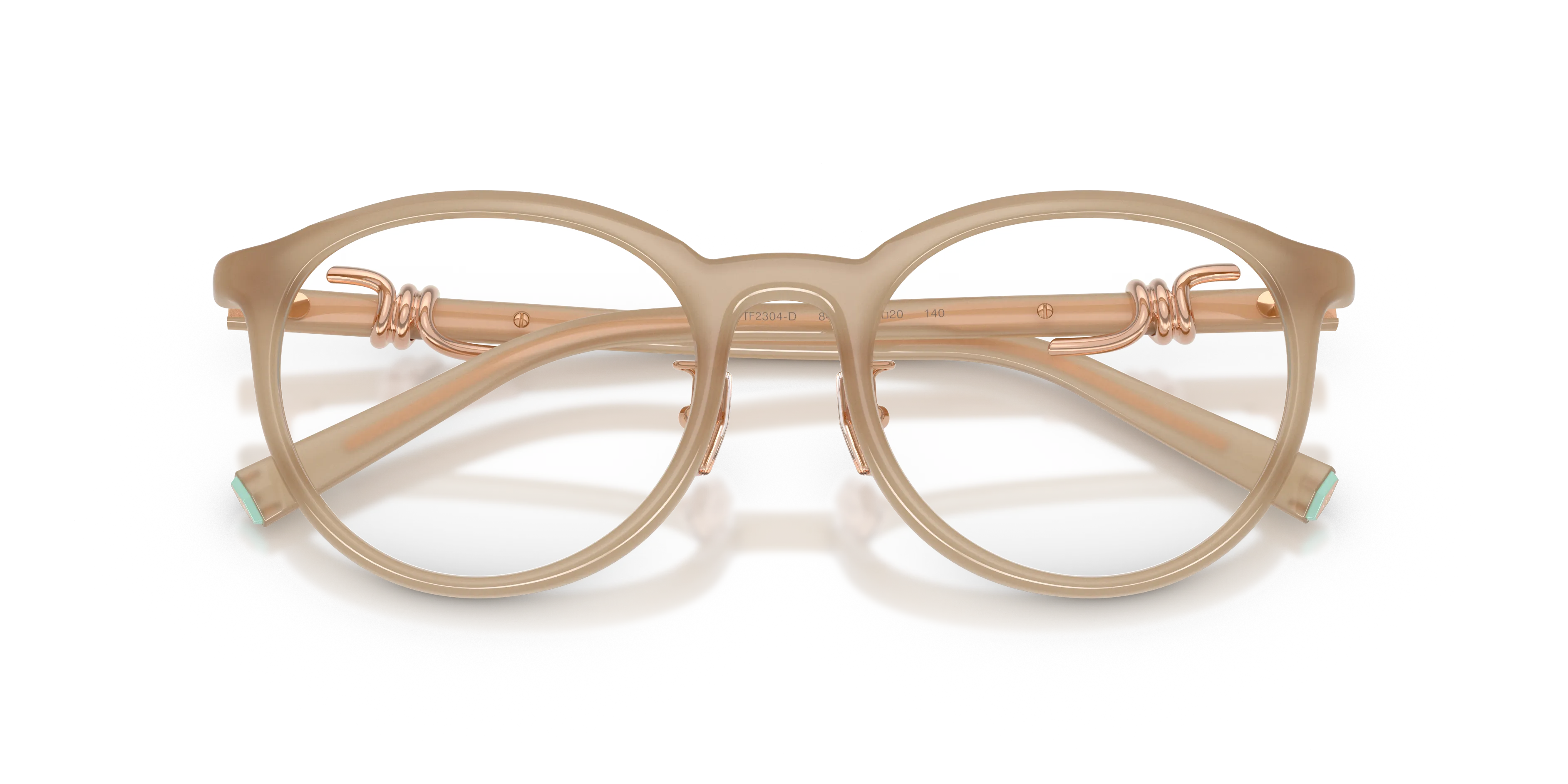 Tiffany TF2304D 8418 Montature da vista Iniettato Beige Trasparente Rotonda Normale - immagine 2