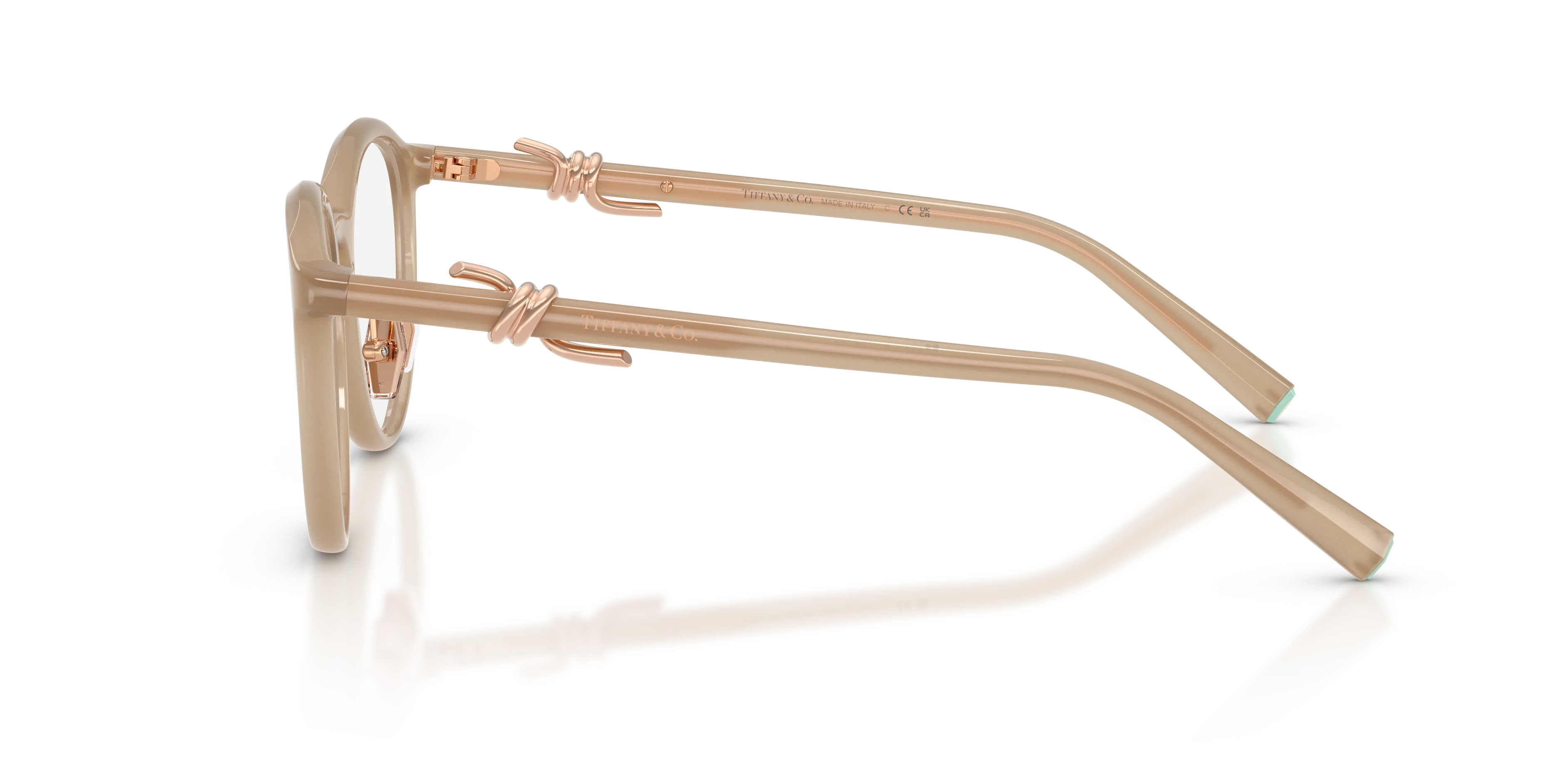 Tiffany TF2304D 8418 Montature da vista Iniettato Beige Trasparente Rotonda Normale - immagine 4