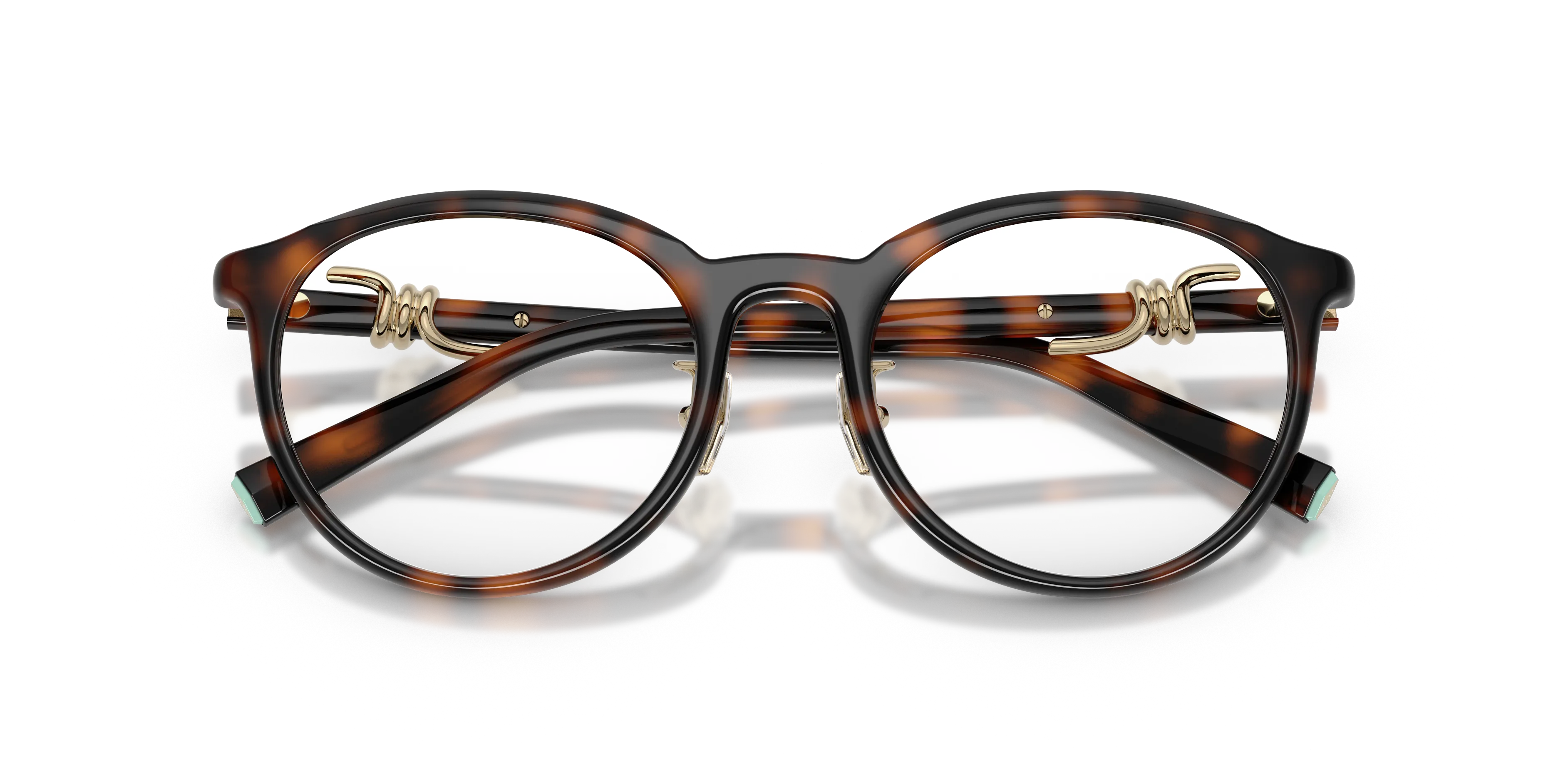 Tiffany TF2304D 8015 Montature da vista Iniettato Tartaruga Trasparente Rotonda Normale - immagine 2