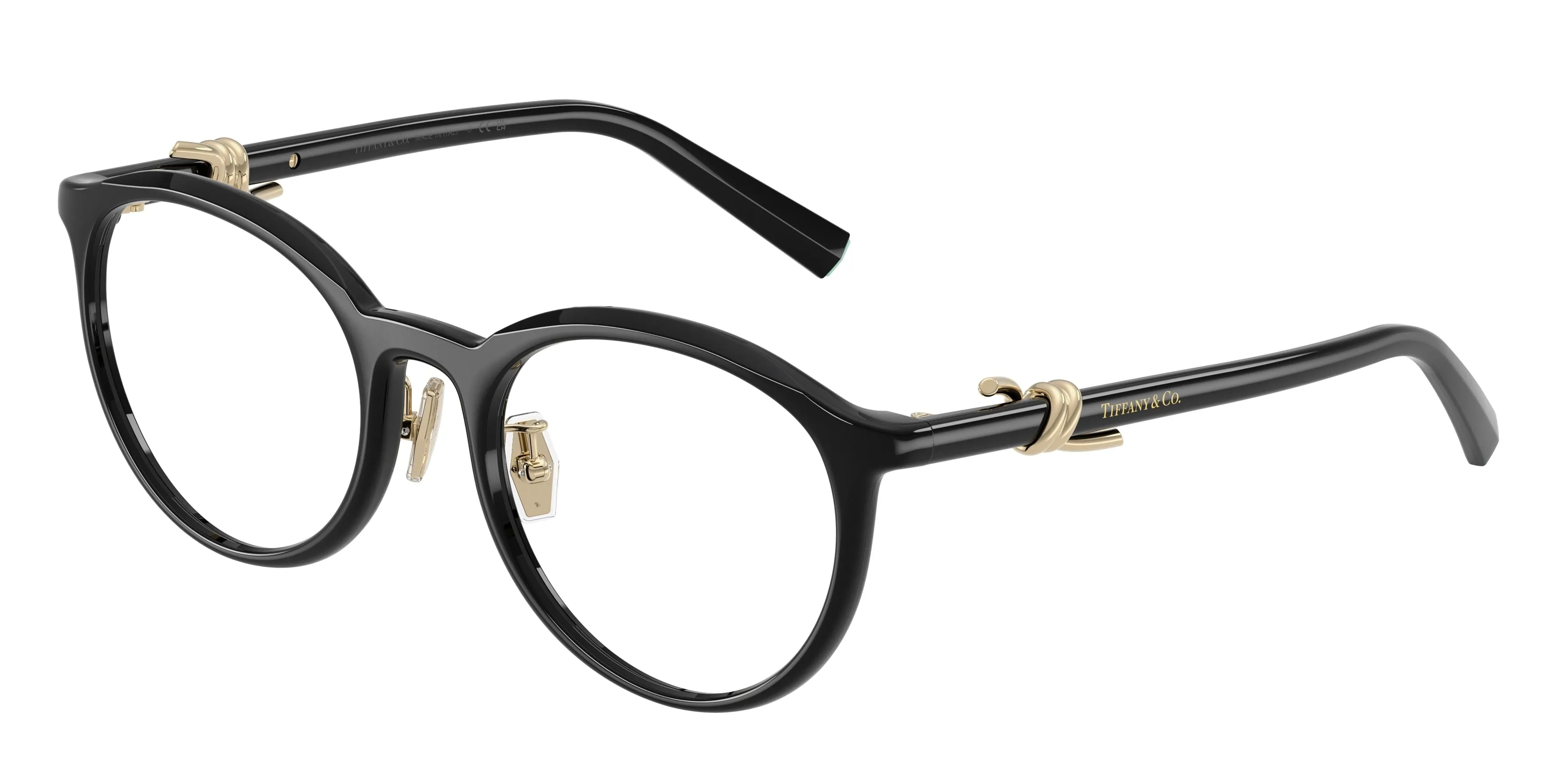 Tiffany TF2304D 8001 Montature da vista Iniettato Nero Trasparente Rotonda Normale - immagine 1