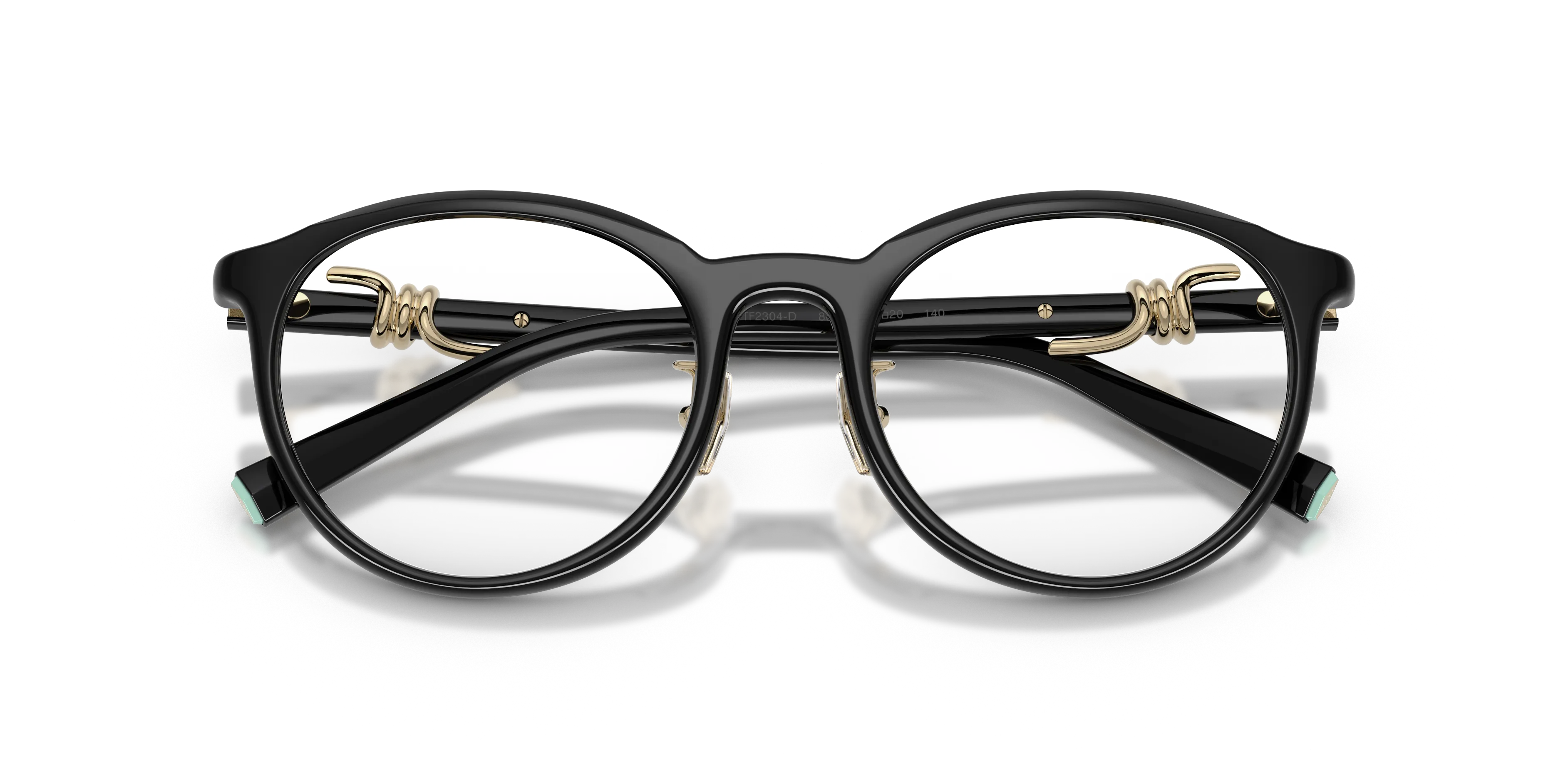 Tiffany TF2304D 8001 Montature da vista Iniettato Nero Trasparente Rotonda Normale - immagine 2