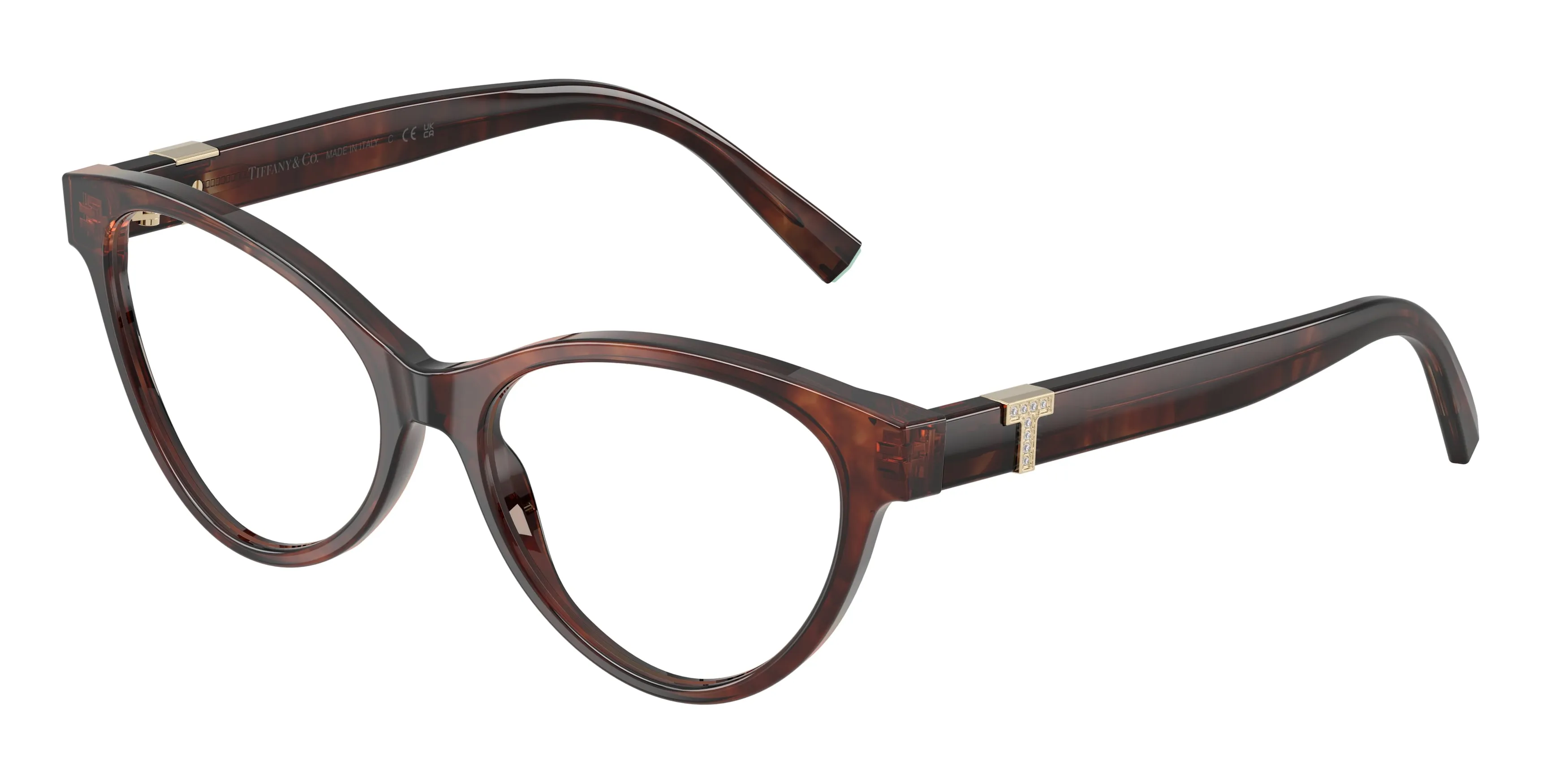 Tiffany TF2302B 8421 Montature da vista Acetato Marrone Trasparente Cat Eye Normale - immagine 1