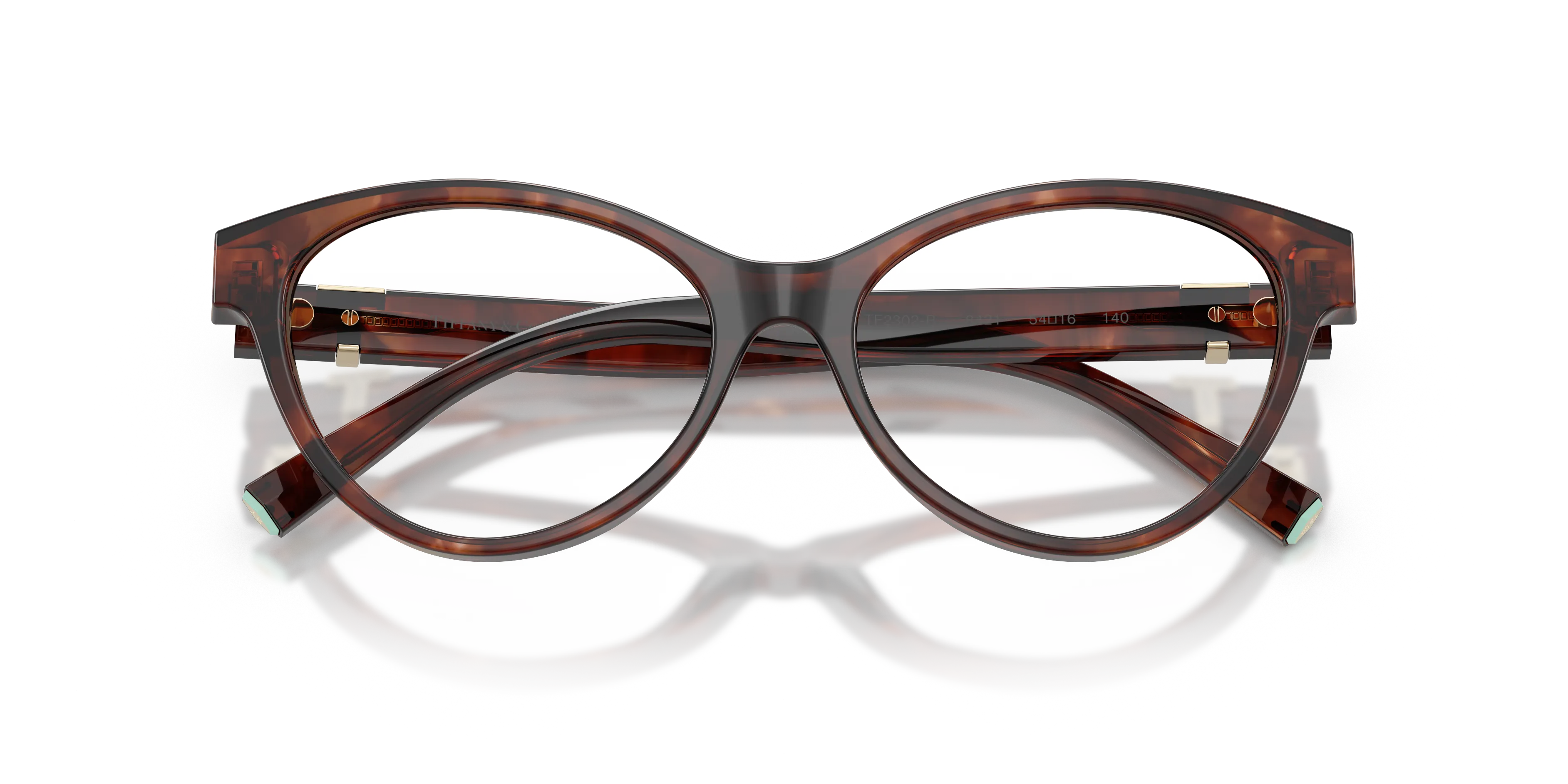 Tiffany TF2302B 8421 Montature da vista Acetato Marrone Trasparente Cat Eye Normale - immagine 2