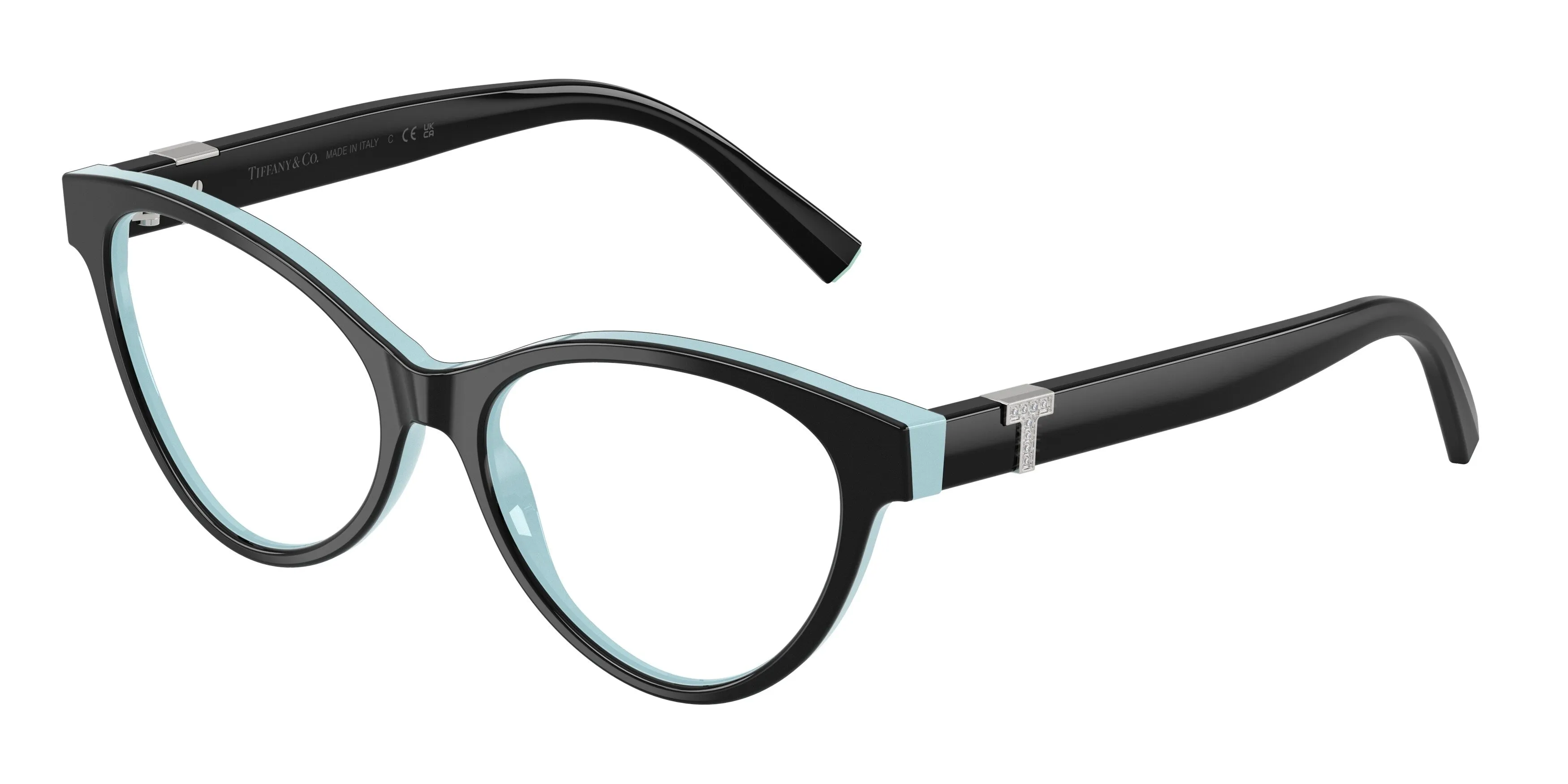 Tiffany TF2302B 8055 Montature da vista Acetato Nero Trasparente Cat Eye Normale - immagine 1