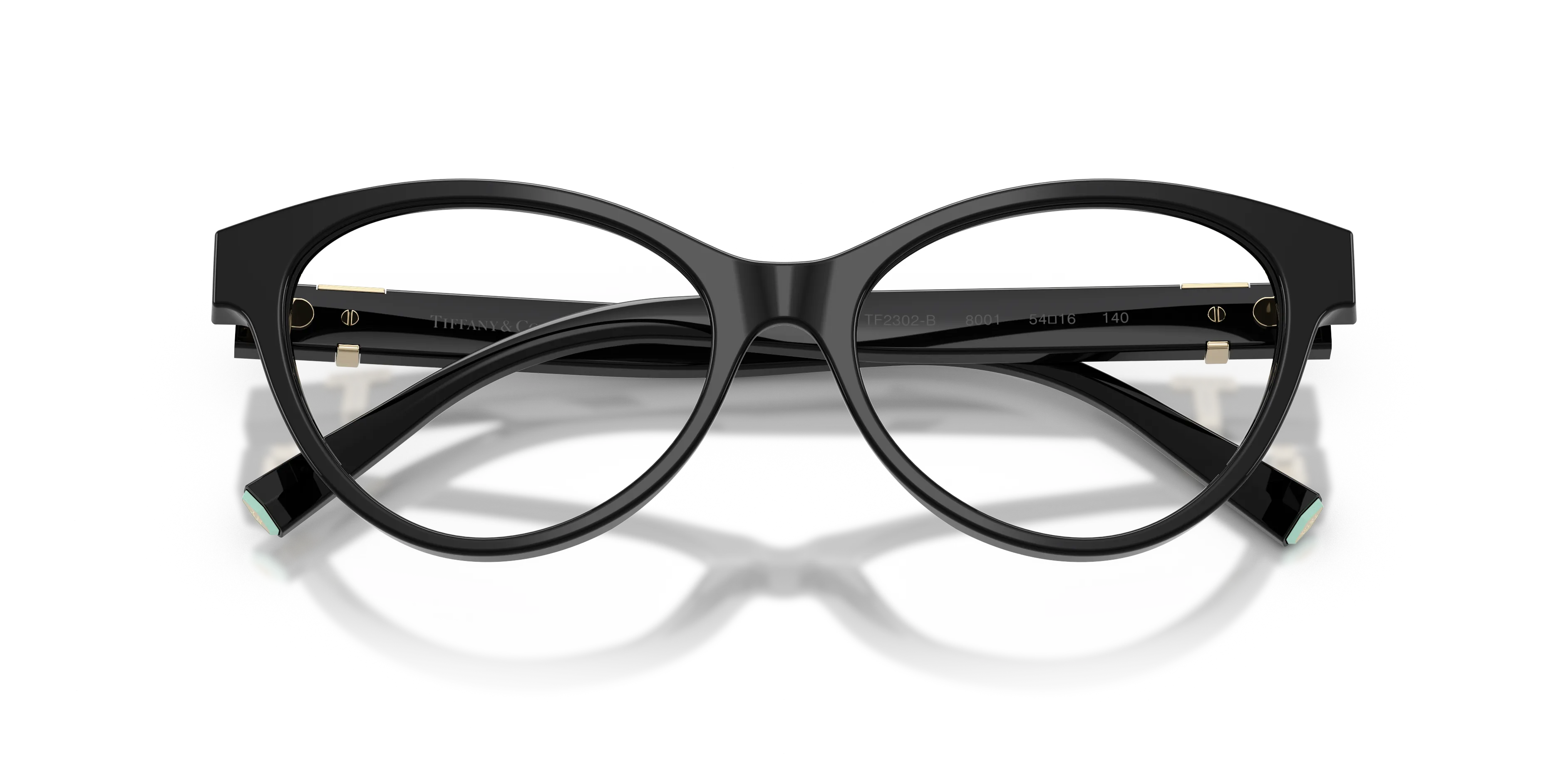 Tiffany TF2302B 8001 Montature da vista Acetato Nero Trasparente Cat Eye Normale - immagine 2
