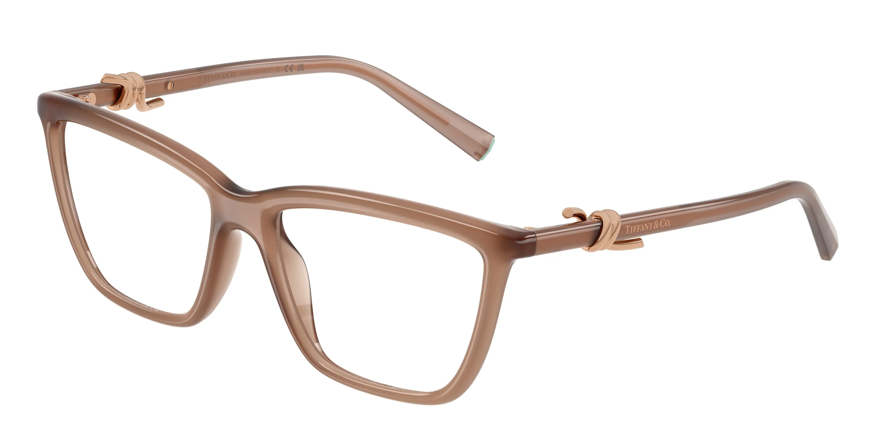Tiffany TF2296U 8449 Montature da vista Iniettato Marrone Trasparente Cat Eye Normale - immagine 1