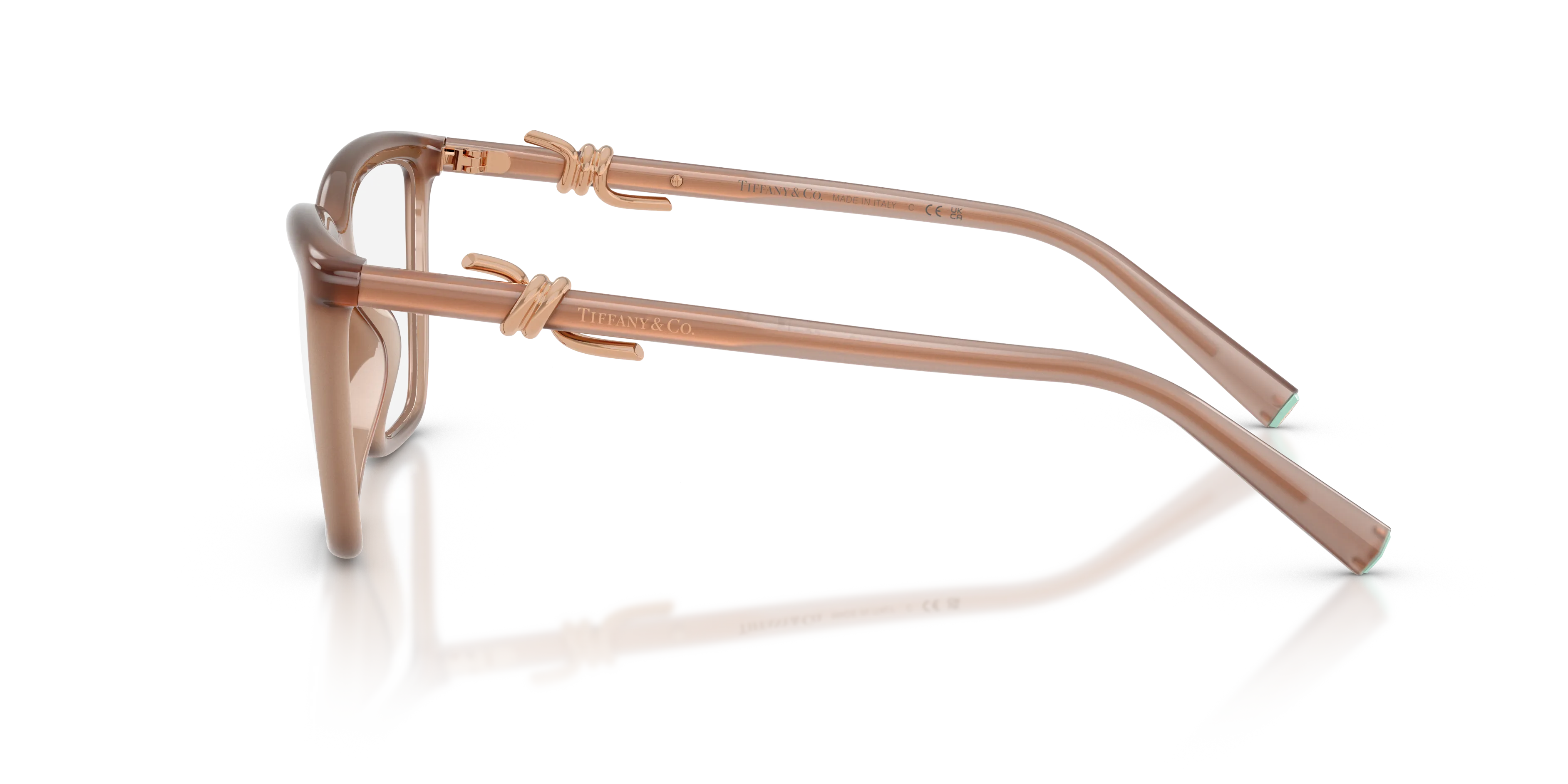 Tiffany TF2296U 8449 Montature da vista Iniettato Marrone Trasparente Cat Eye Normale - immagine 4