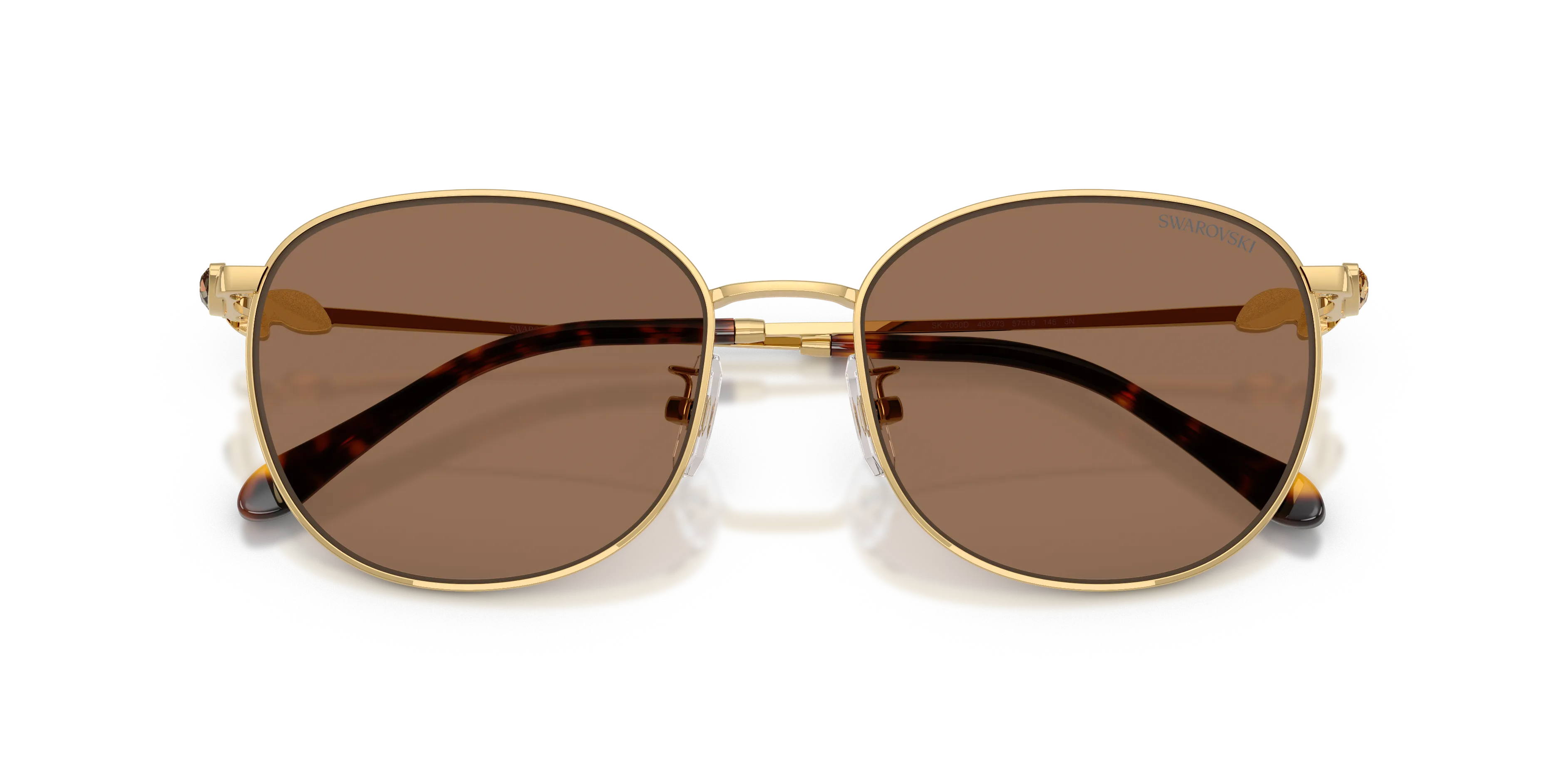 Swarovski SK7050D 403773 Occhiali da sole Metallo Oro Marrone Pantos Normale - immagine 2