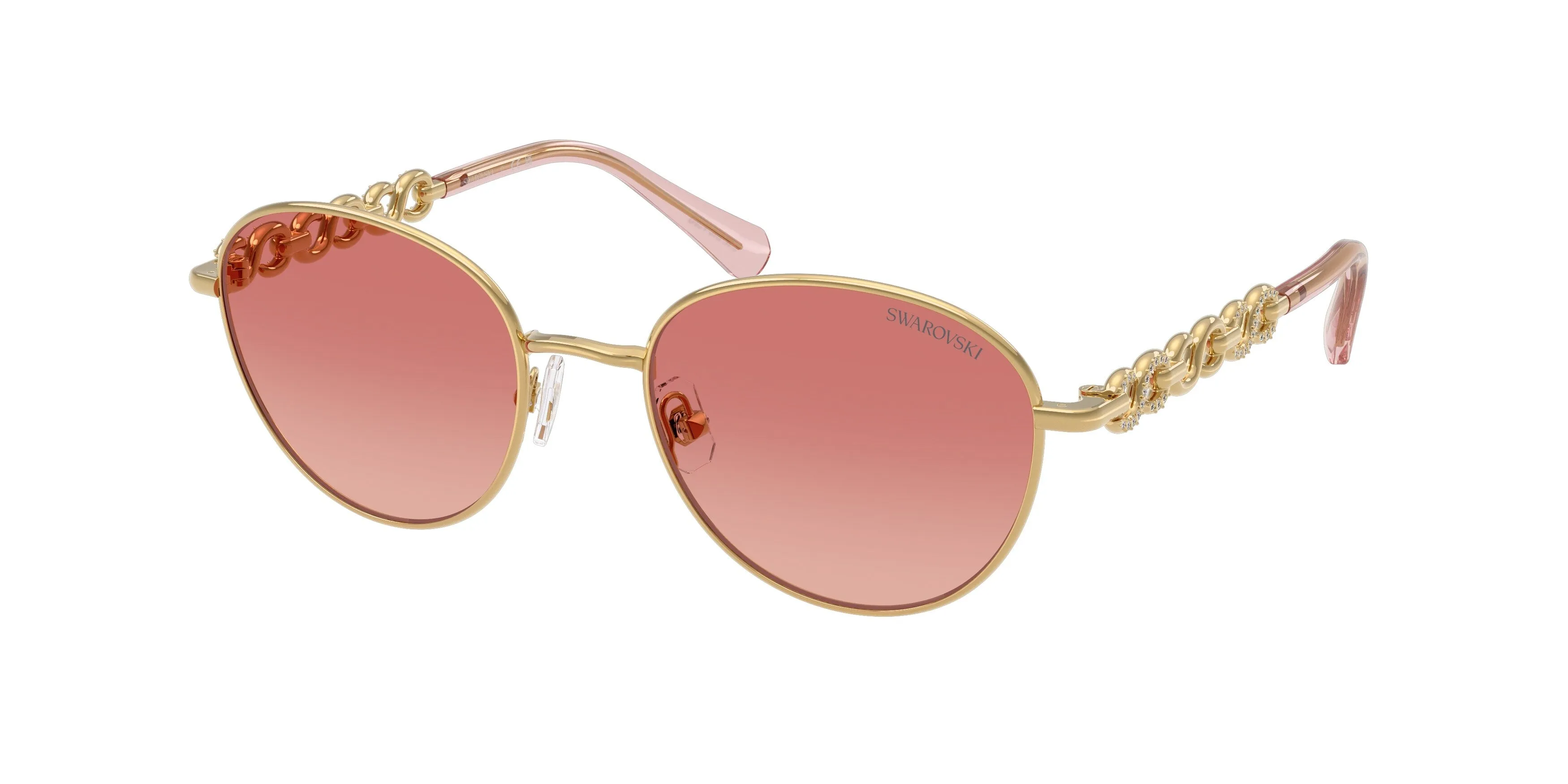 Swarovski SK7049 4004A5 Occhiali da sole Metallo Oro Rosa Pantos Normale Sfumato - immagine 1