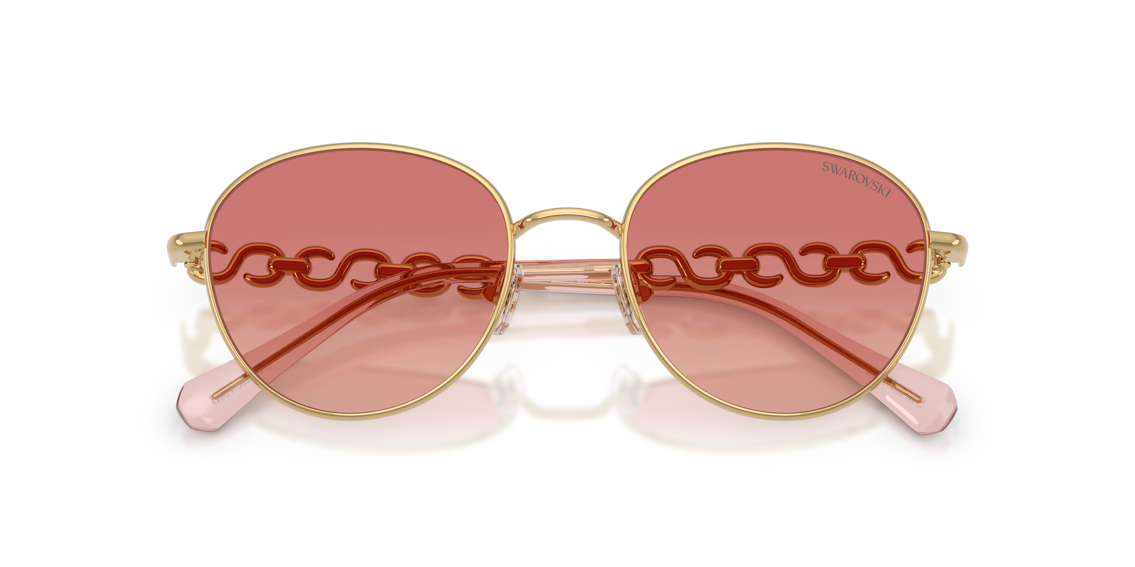 Swarovski SK7049 4004A5 Occhiali da sole Metallo Oro Rosa Pantos Normale Sfumato - immagine 2