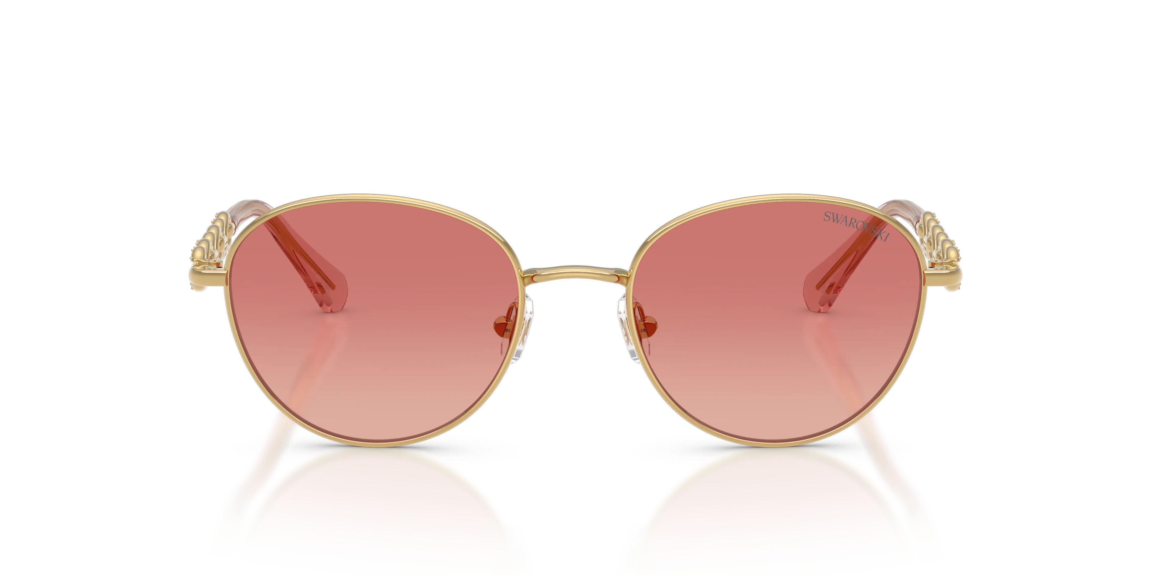 Swarovski SK7049 4004A5 Occhiali da sole Metallo Oro Rosa Pantos Normale Sfumato - immagine 3