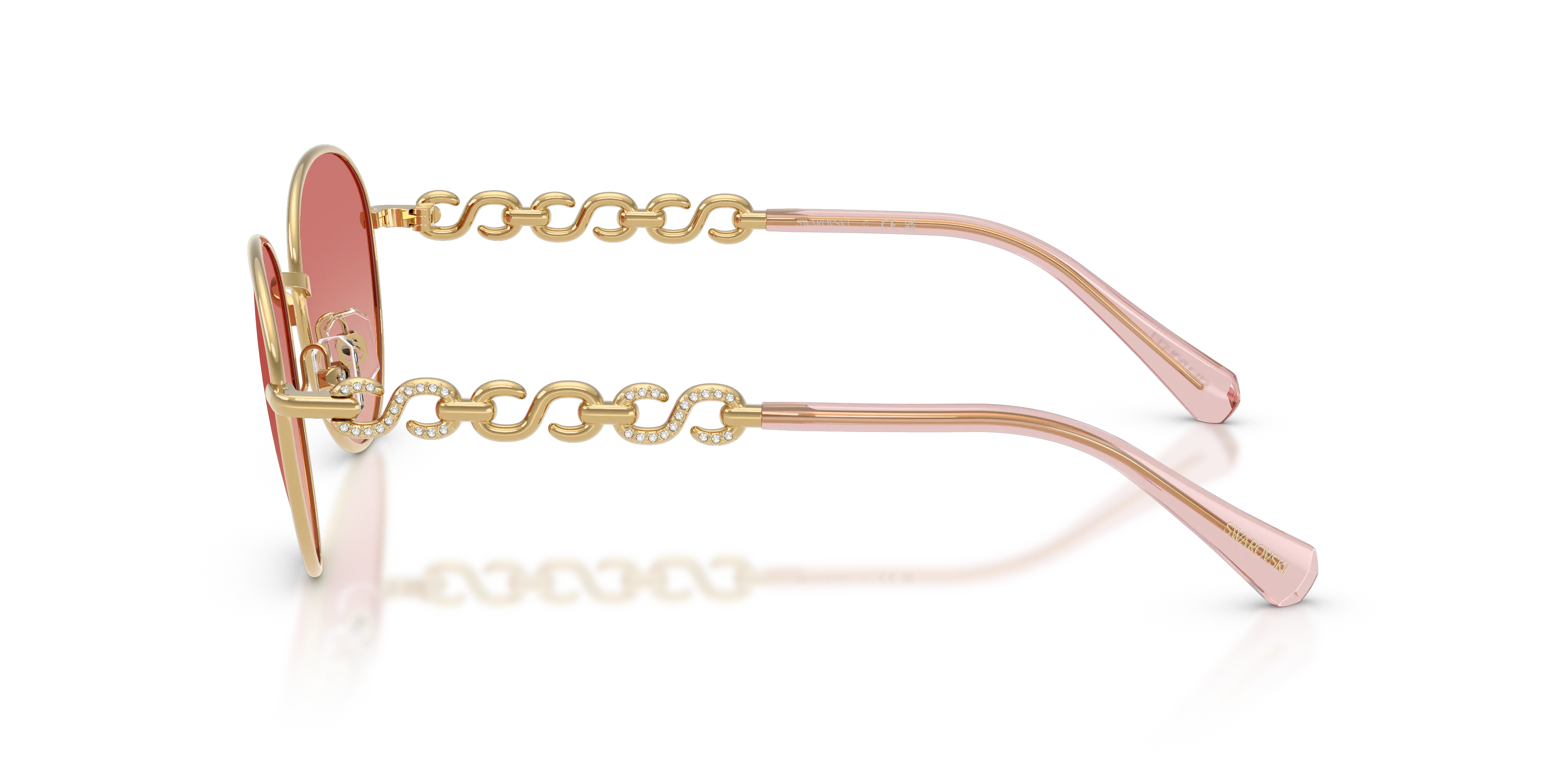 Swarovski SK7049 4004A5 Occhiali da sole Metallo Oro Rosa Pantos Normale Sfumato - immagine 4
