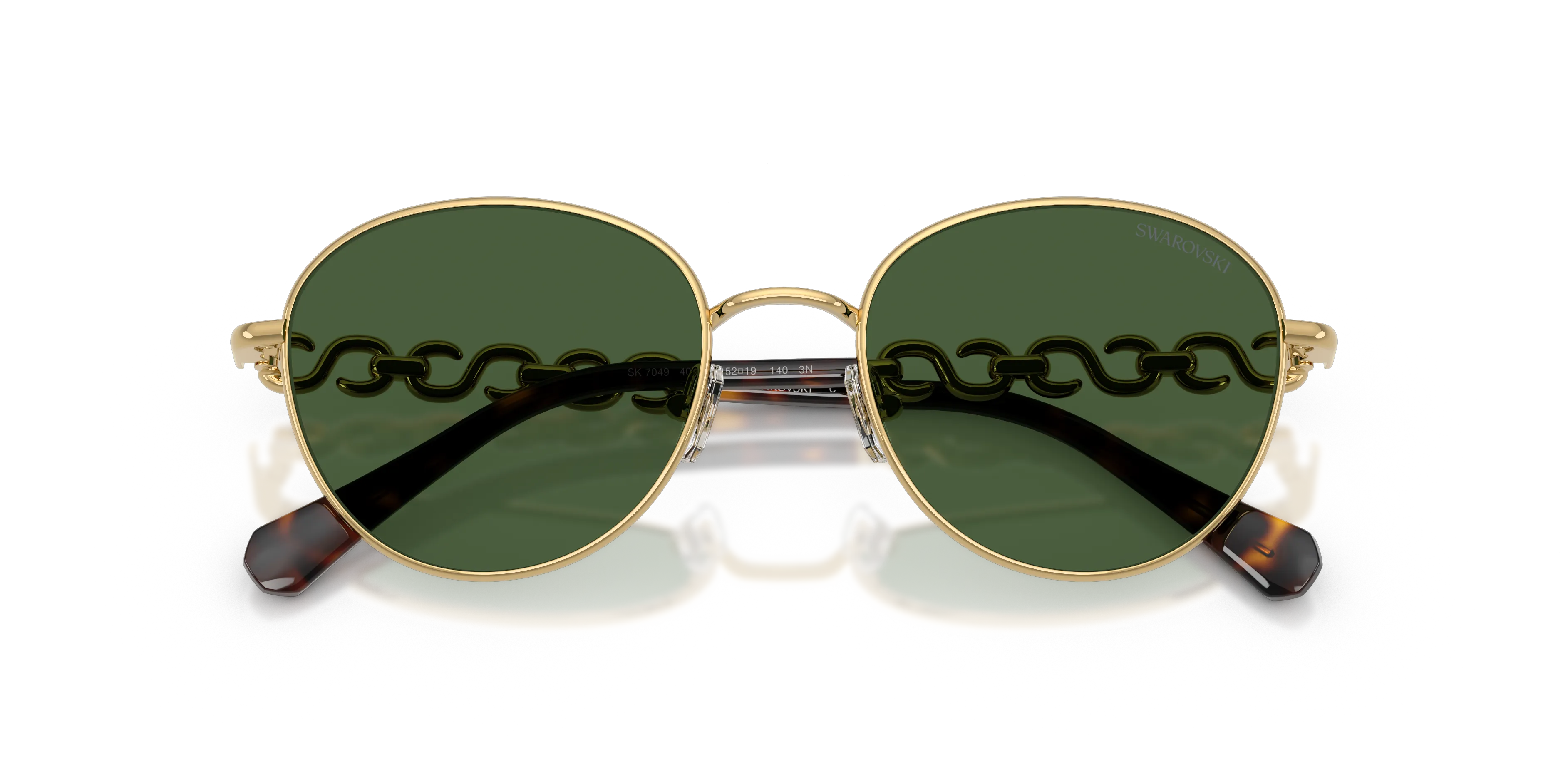 Swarovski SK7049 400471 Occhiali da sole Metallo Oro Verde Pantos Normale - immagine 2