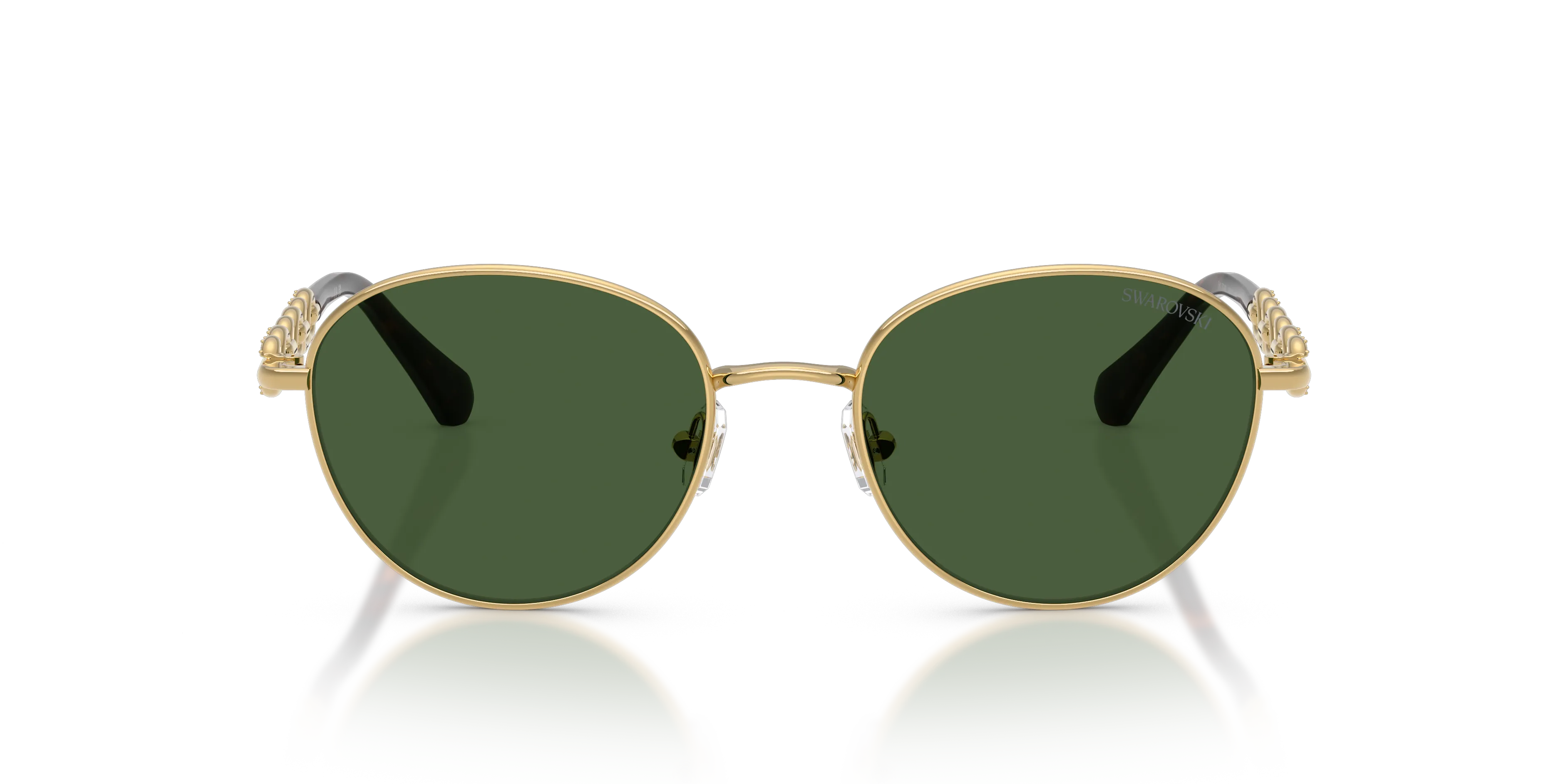Swarovski SK7049 400471 Occhiali da sole Metallo Oro Verde Pantos Normale - immagine 3