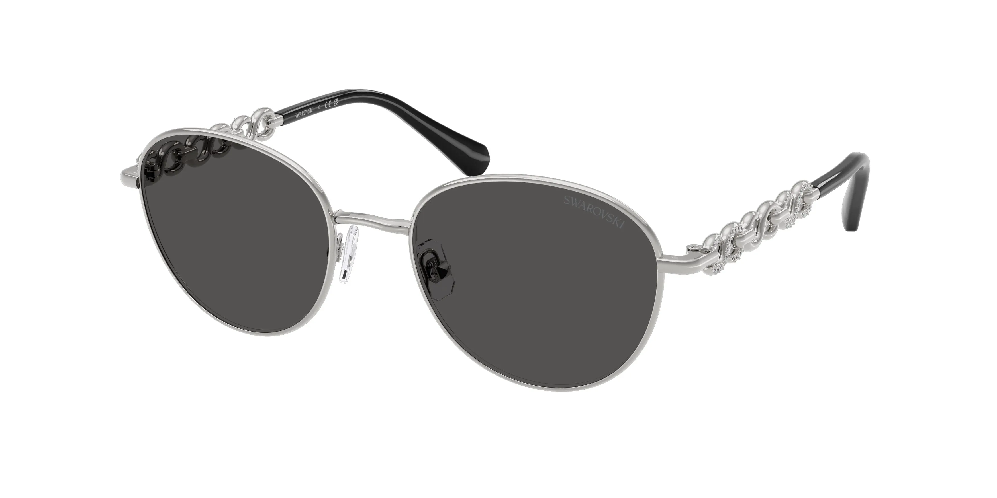 Swarovski SK7049 400187 Occhiali da sole Metallo Argento Grigio Pantos Normale - immagine 1