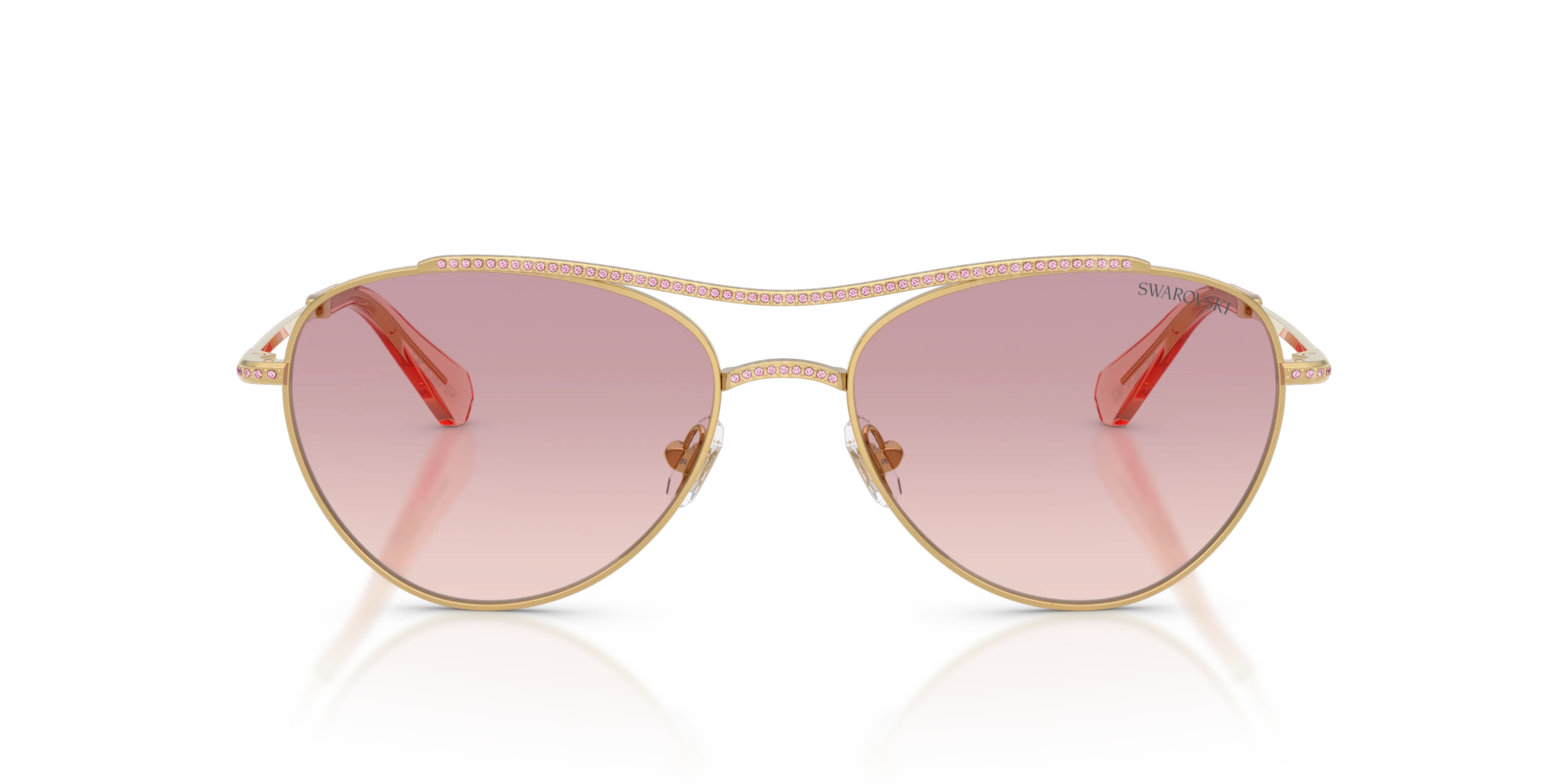 Swarovski SK7047 400468 Occhiali da sole Metallo Oro Marrone Pilot Normale Sfumato - immagine 3